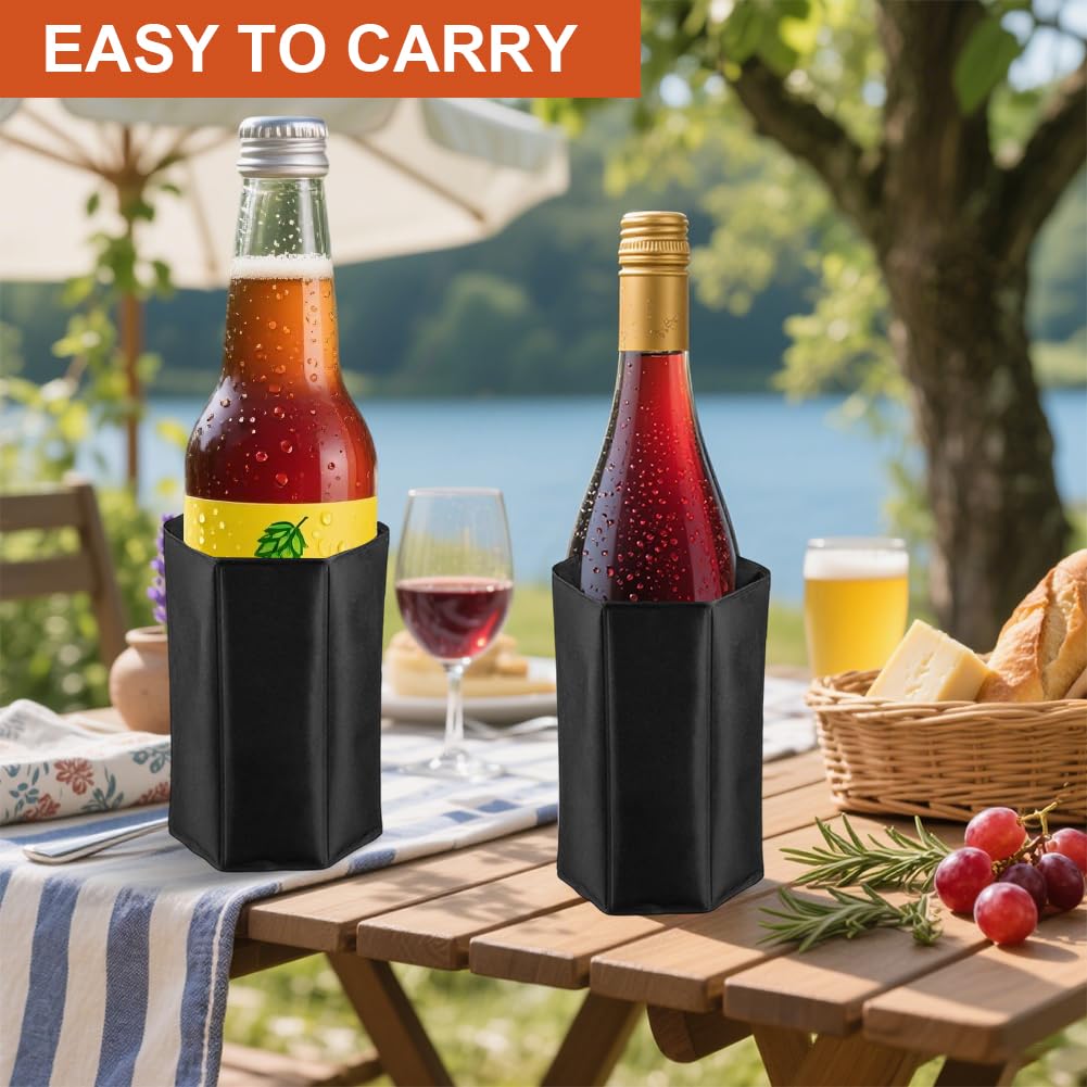 2 unidades enfriador de botellas de vino, enfriador de botellas de vino de nailon, enfriamiento largo, enfriador de champán resistente al agua, enfriador de botellas para vino, champán y bebidas