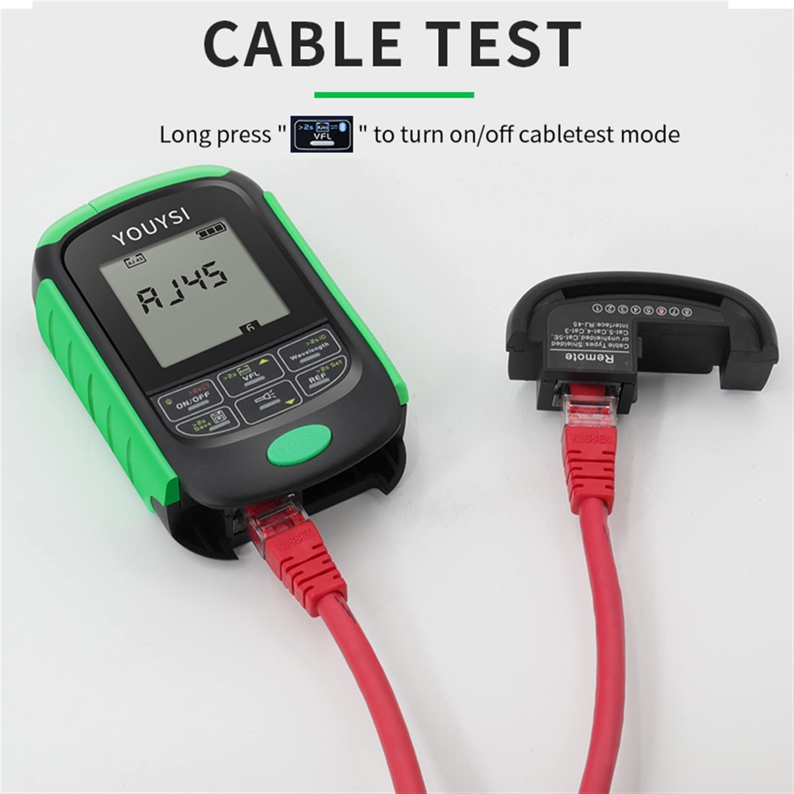 Localizador Visual de Fallas, Medidor de potencia óptico de batería 4IN1 LI 5km 15km 30km Vfl Localizador de fallas visuales Prueba de cable de red Tester de fibra óptica Luz LED | NC-30MW