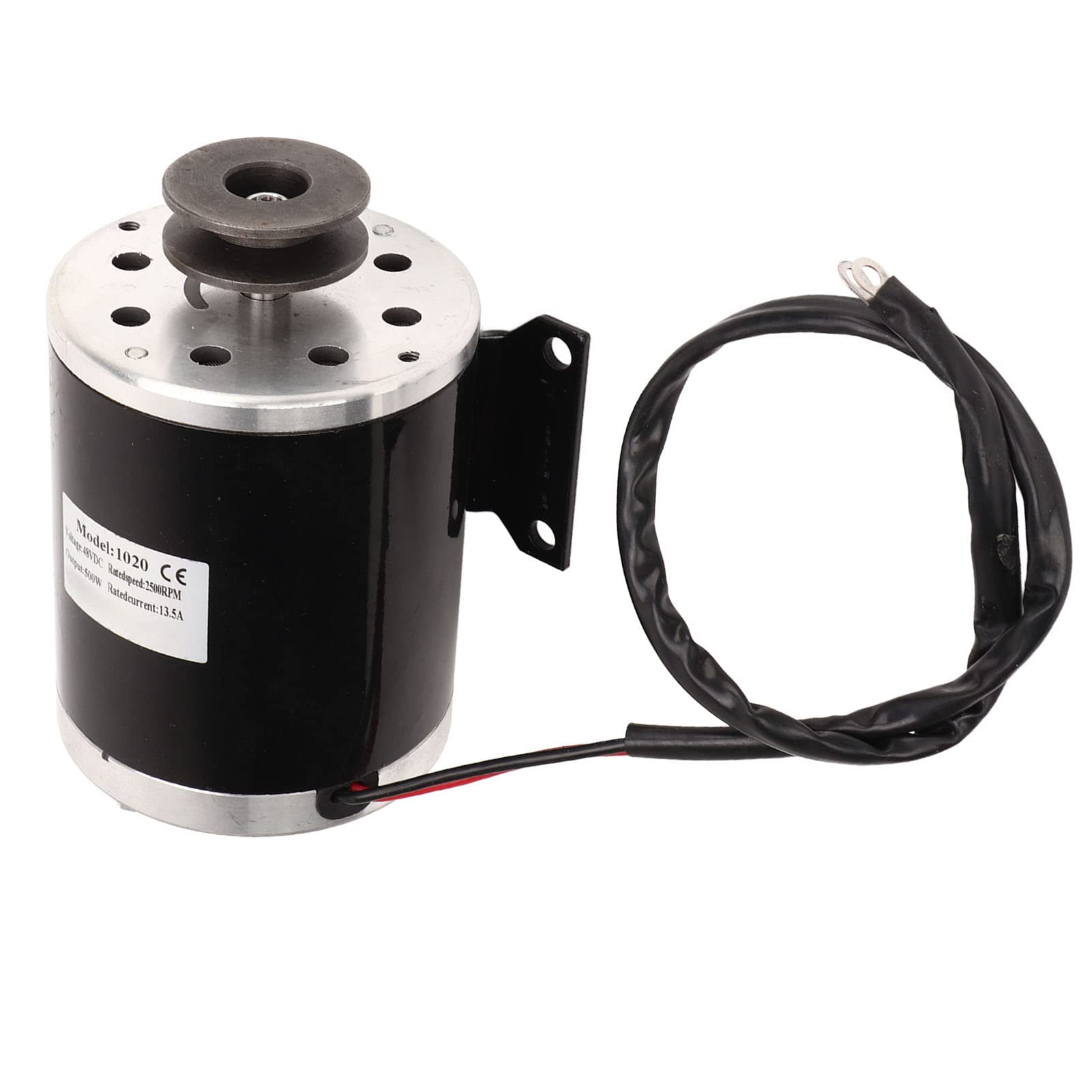 Cryfokt Motor de Polea Eléctrica de 500W, Aleación de Aluminio Cepillado de Poco Ruido para Bicicletas Eléctricas, Scooters y Motocicletas