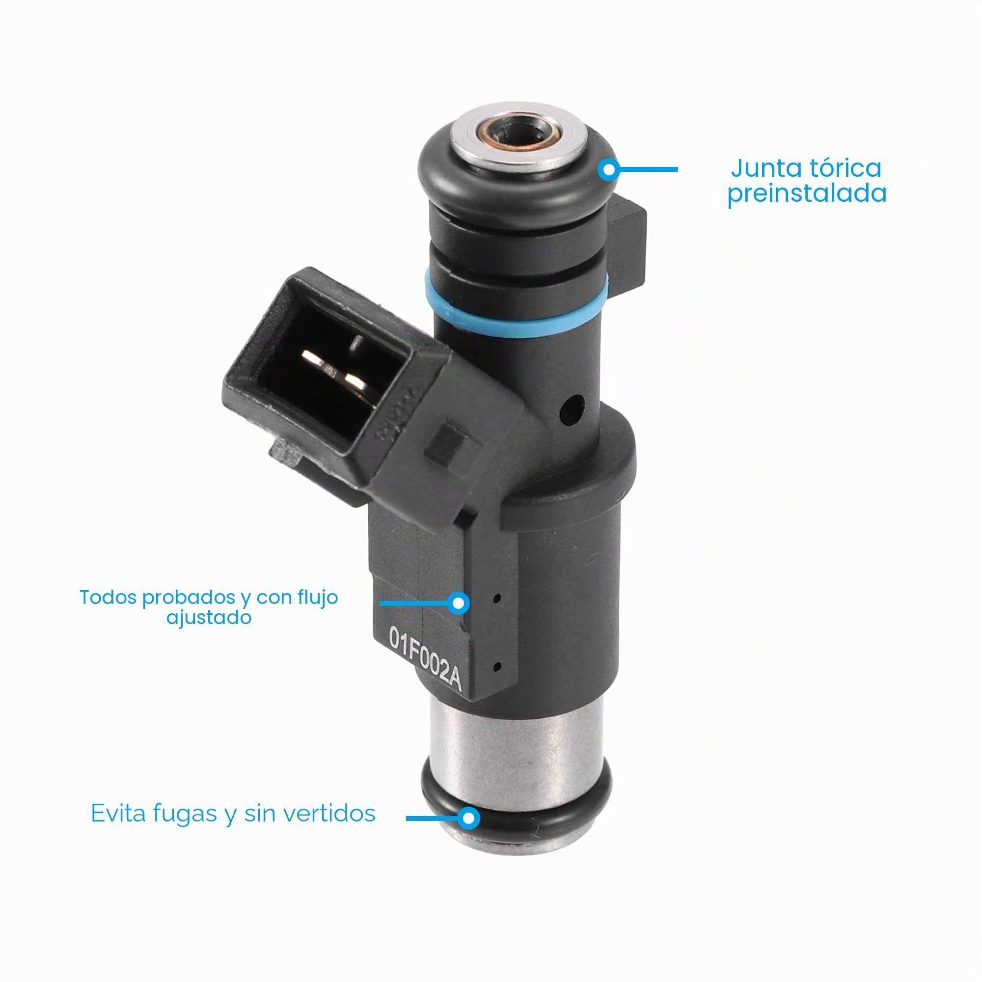 A ABSOPRO 4Uds Inyector De Combustible Para Peugeot 206 1.4L 1998-2012
