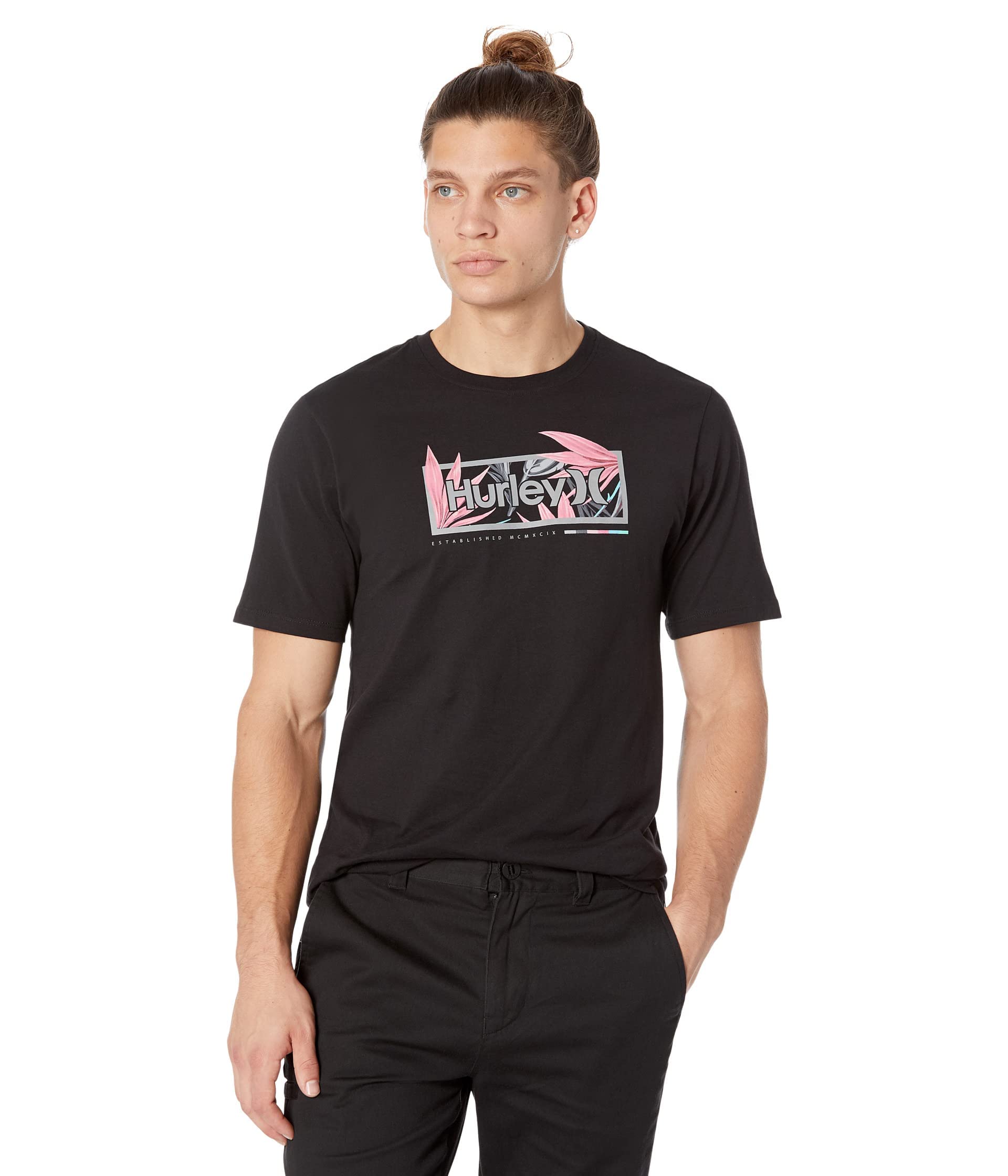 Hurley Everyday Washed Flower Box T-Shirt - Black - L