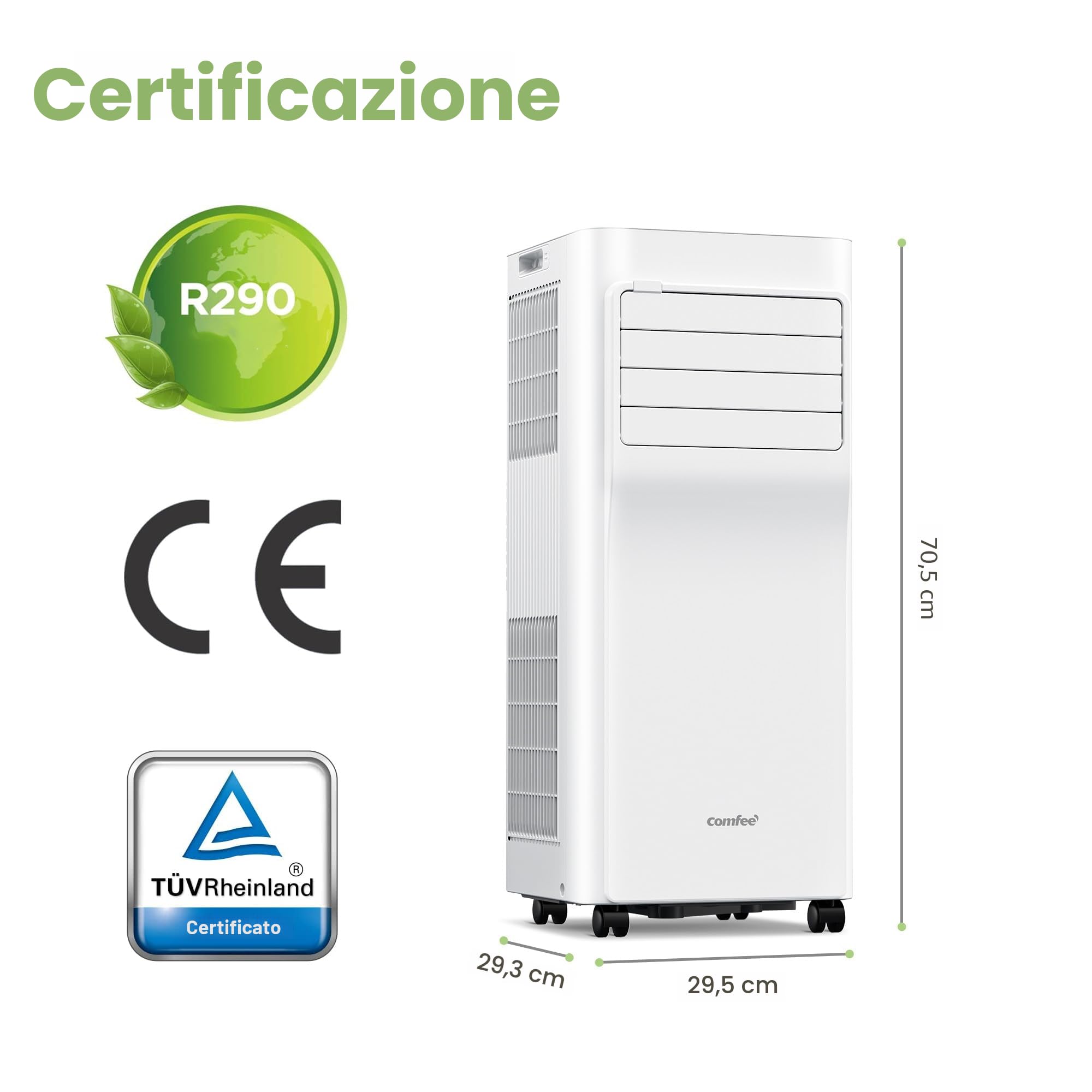 COMFEE' IGLOO MPPA 09CRN7 Condizionatore Portatile 9000 BTU/H, Breezy Cool Pro 2.6, Controllo WiFi, 3-in-1,Raffreddamento, Deumidificazione, 24H Timer (Ricondizionato)