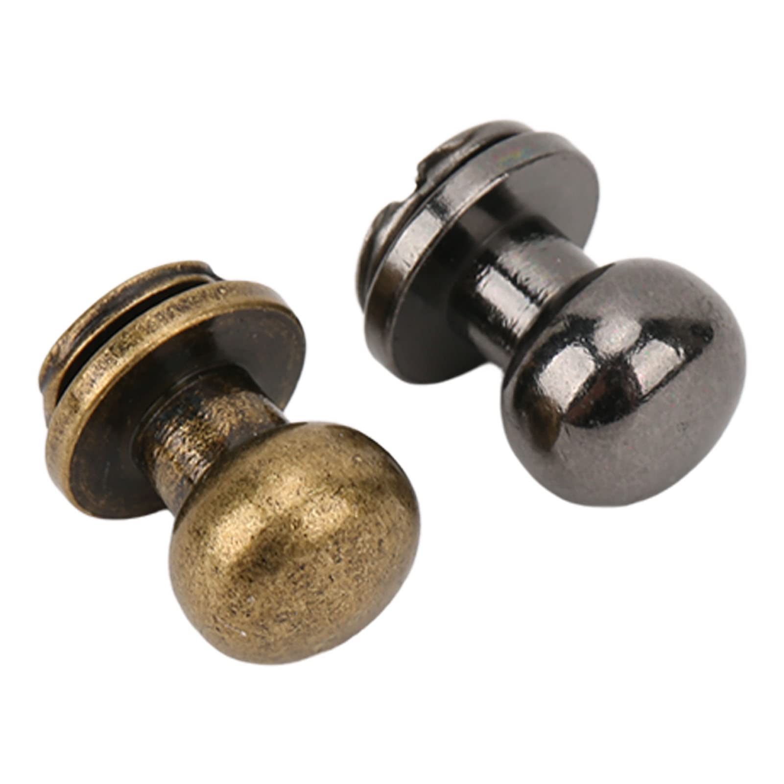 Remaches metálicos de cabeza redonda Monk Copper, multiusos, decorativos, para manualidades en cuero, ropa y calzado (200 piezas, 9x8 mm). (Plata Negro Bronce)