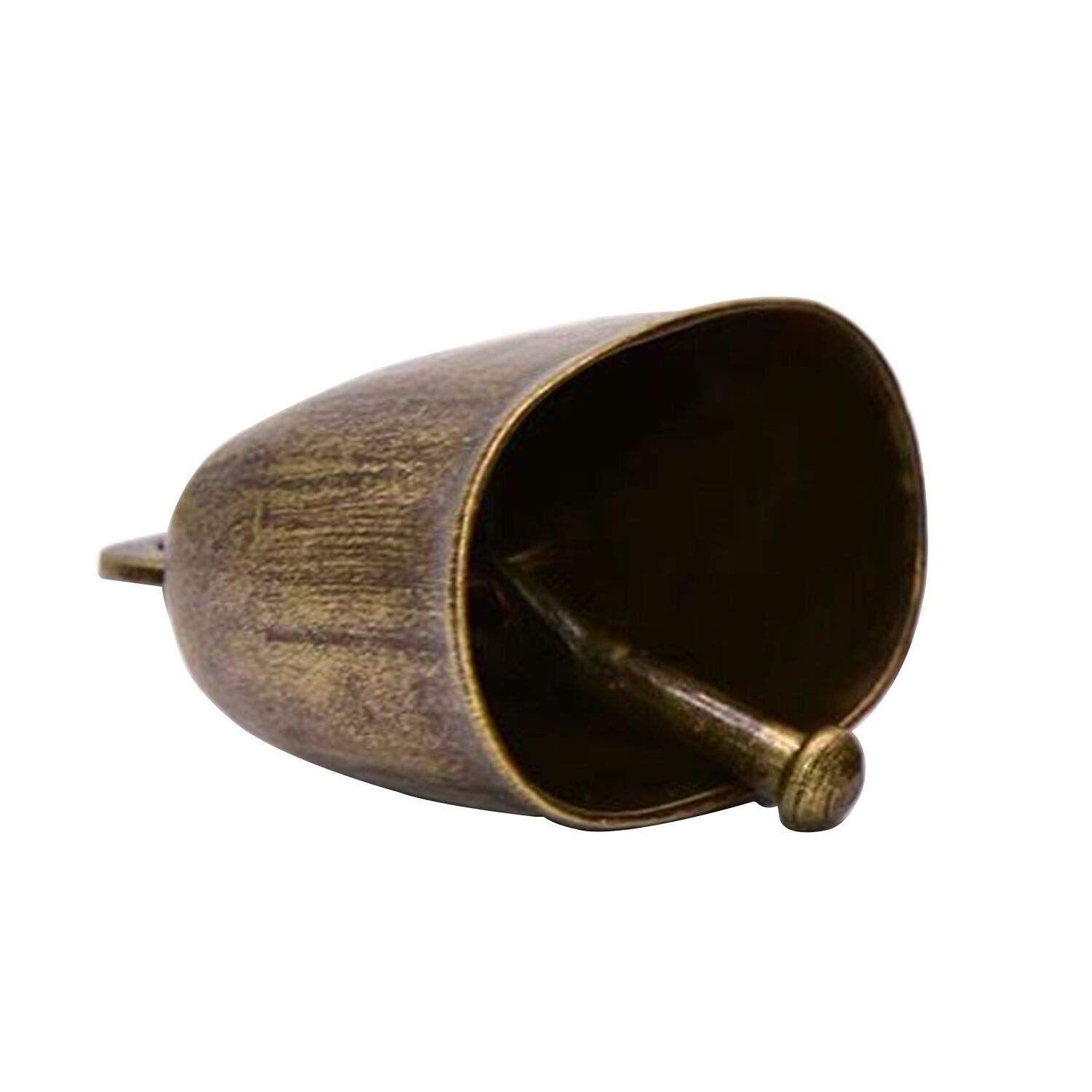 Campana De Mano De Latón Grabada - Sonido Claro Y Fuerte, Ideal Para Meditación, Escuela, Mascotas O Decoración Vintage