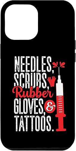 iPhone 13 Pro Max Needles Scrubs Guantes Tatuajes Flebotomista Flebotomía Tech Case