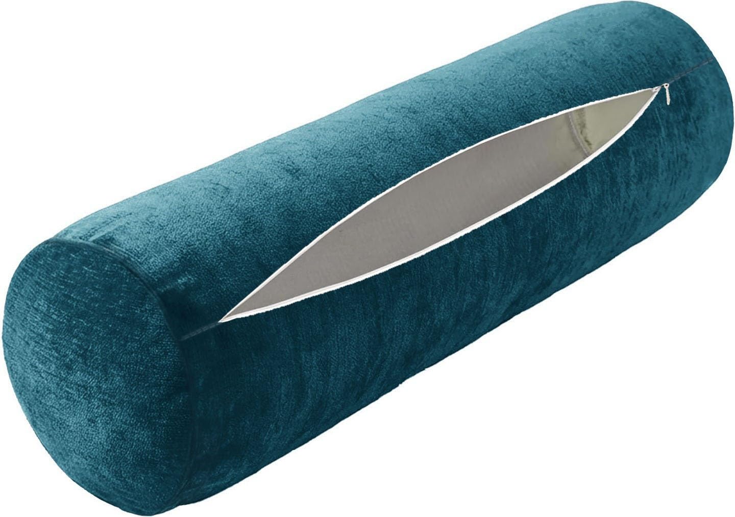 Neck Roll Pillow Case Cover Only - Cervical Pillowcovers with Zipper Cylinder Soft Bolster Pillowcases for Cylindrical Cushion(14,2pcs:40x15cm/16x6")