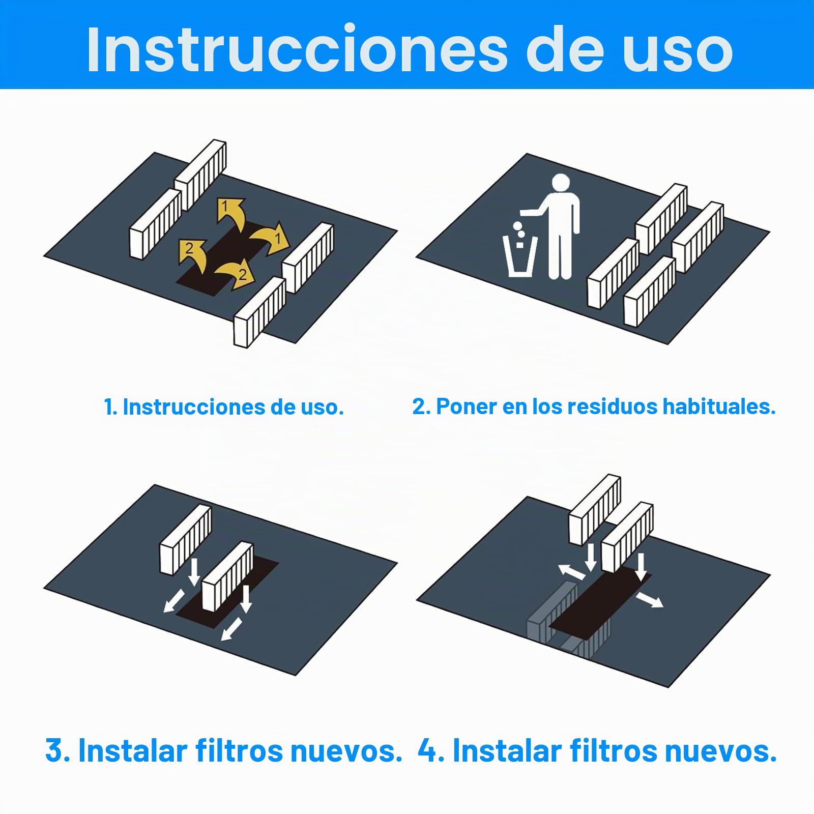 MOLIMOLI Filtro de Campana extractora Neff 4 Piezas Filtro de carbón Activado para Siemens/Bosch/Gaggenau/Constructa 9001563858, Filtro de habitáculo de carbón Activado