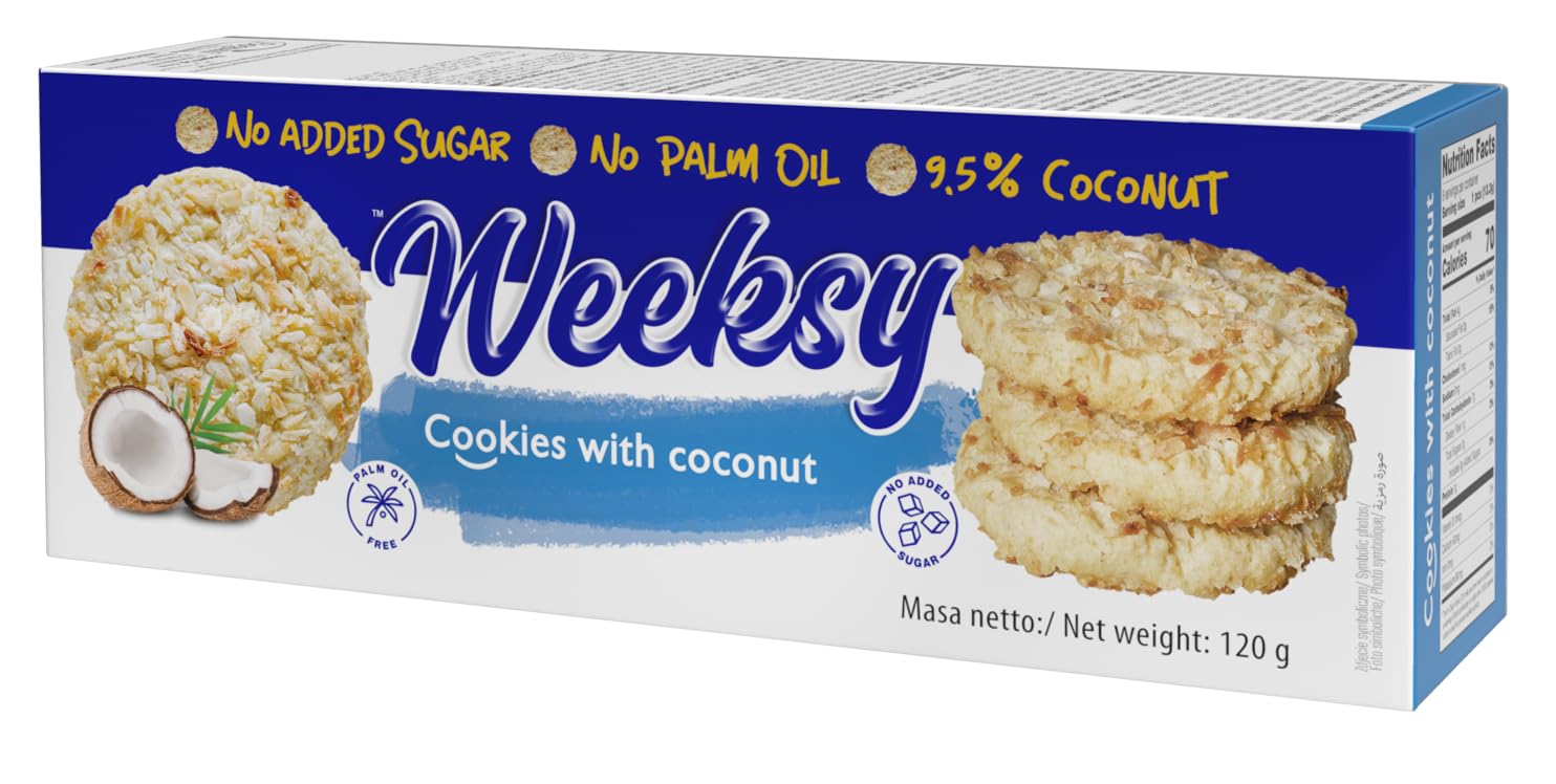 BOGUTTI Weeksy SUGAR FREE Coconut Cookies 120GR BOX