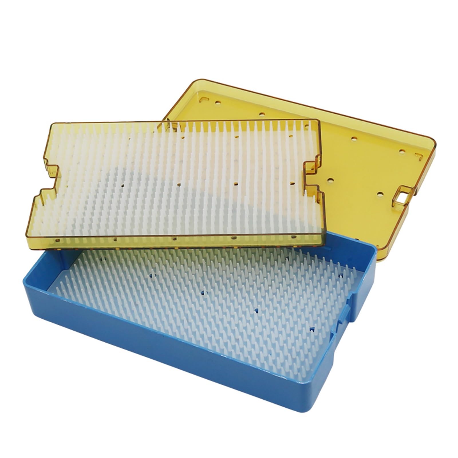Cesta de esterilización de instrumentos quirúrgicos, caja de almacenamiento con almohadillas de silicona para oftalmología y odontología, diseño no dañino para hospitales y clínicas