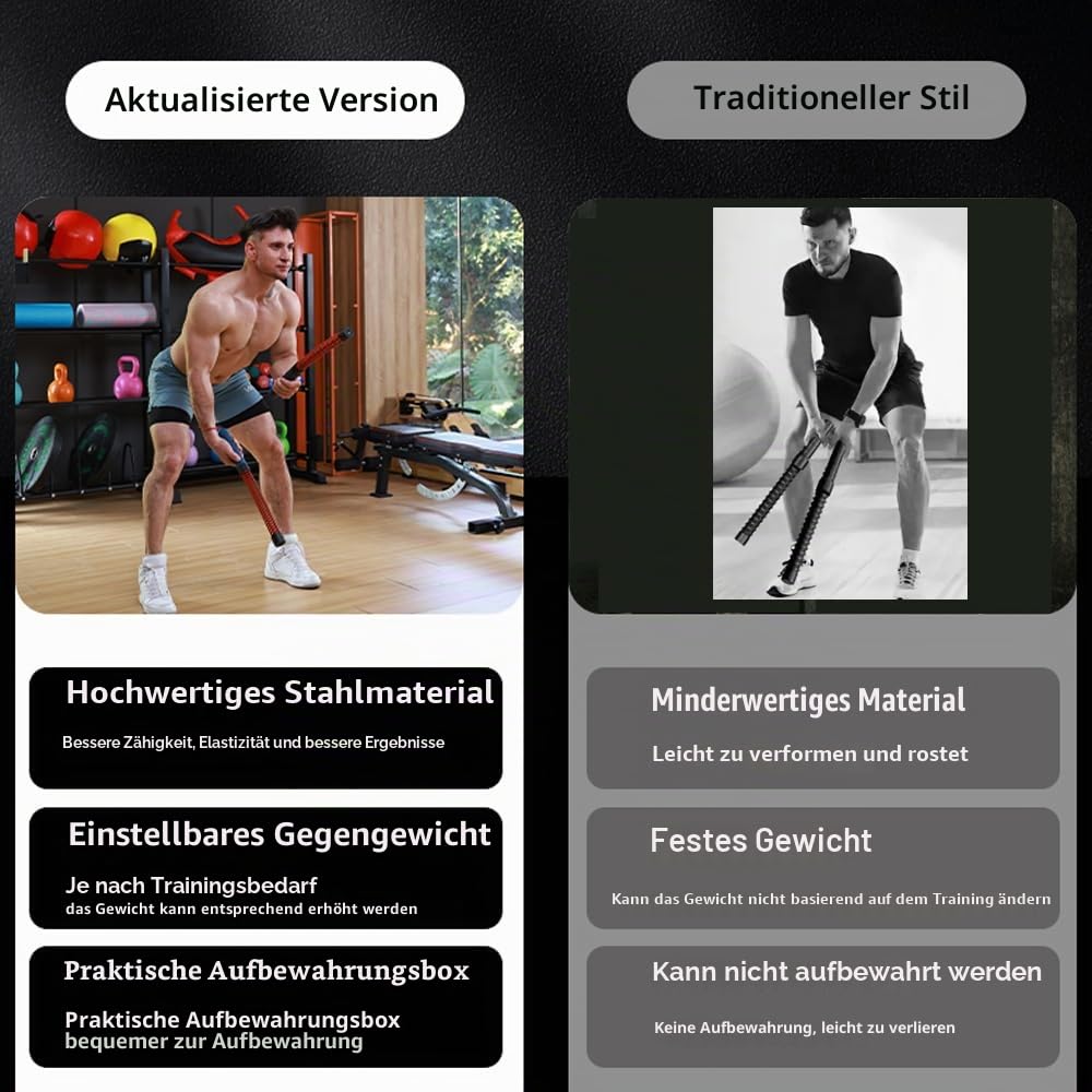 Seilloses Kampfseil, verbesserte Version, verstellbares Gewicht, tragbarer Kraft- und Aerobic-Trainer für Muskeltraining, geeignet für Sportler, Boxer und Heim-Fitnessstudios zum Verbrennen