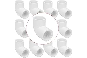 10 Pack 3/4" Sch 40 PVC 90 Degree Slip x Female Thread Elbow Joint