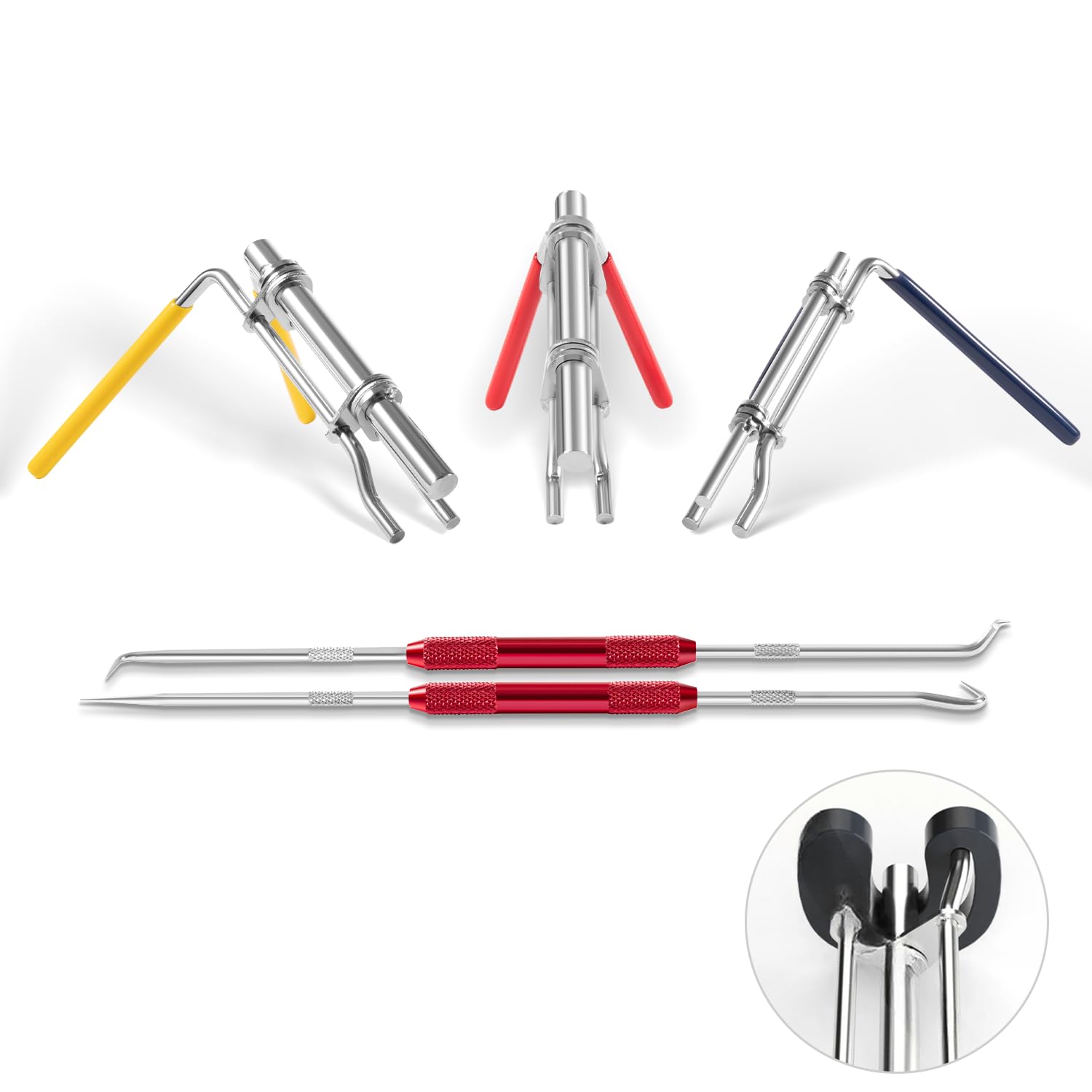 Hydraulic Cylinder Seal Kit-Rod Seal Install Tool-Hydraulic U-Cup Twistor Installation Tool Seal Twistor Install Tool Set with 2 Side Pick & Hook