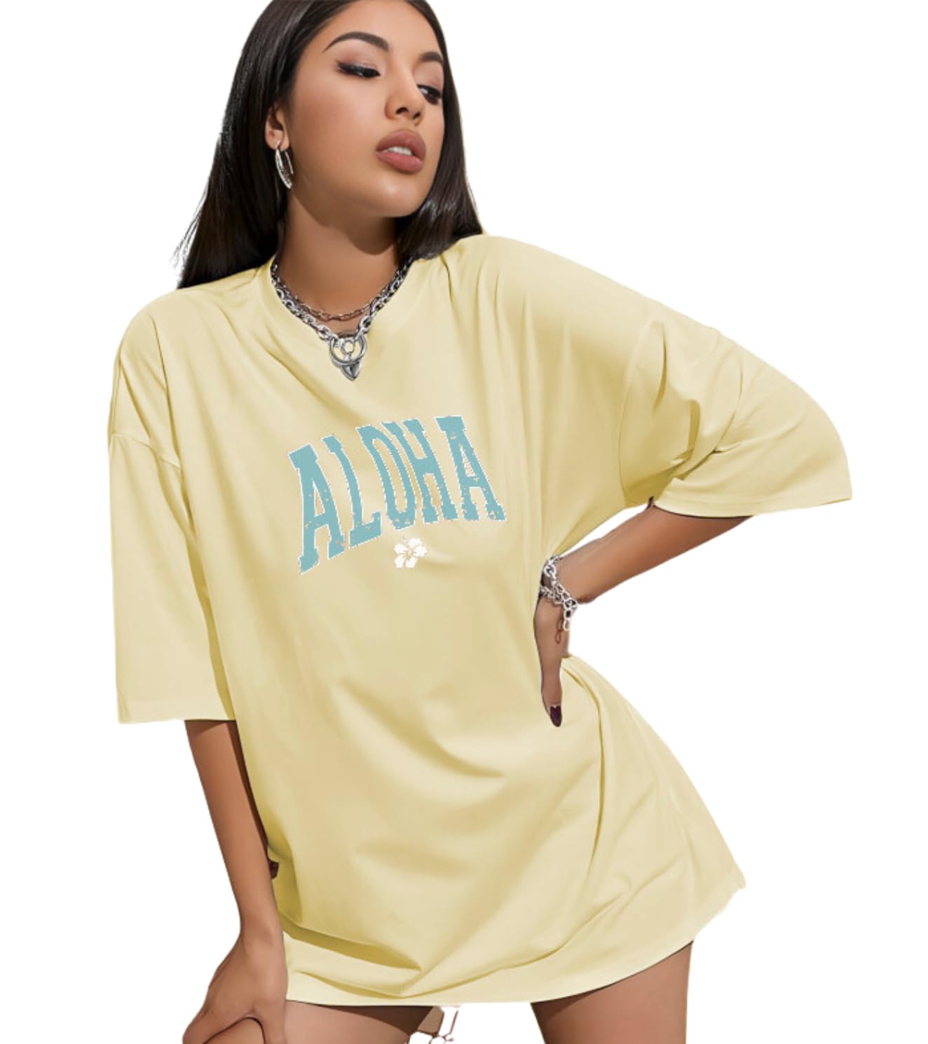 CALM DOWNAloha Printed T-shirt