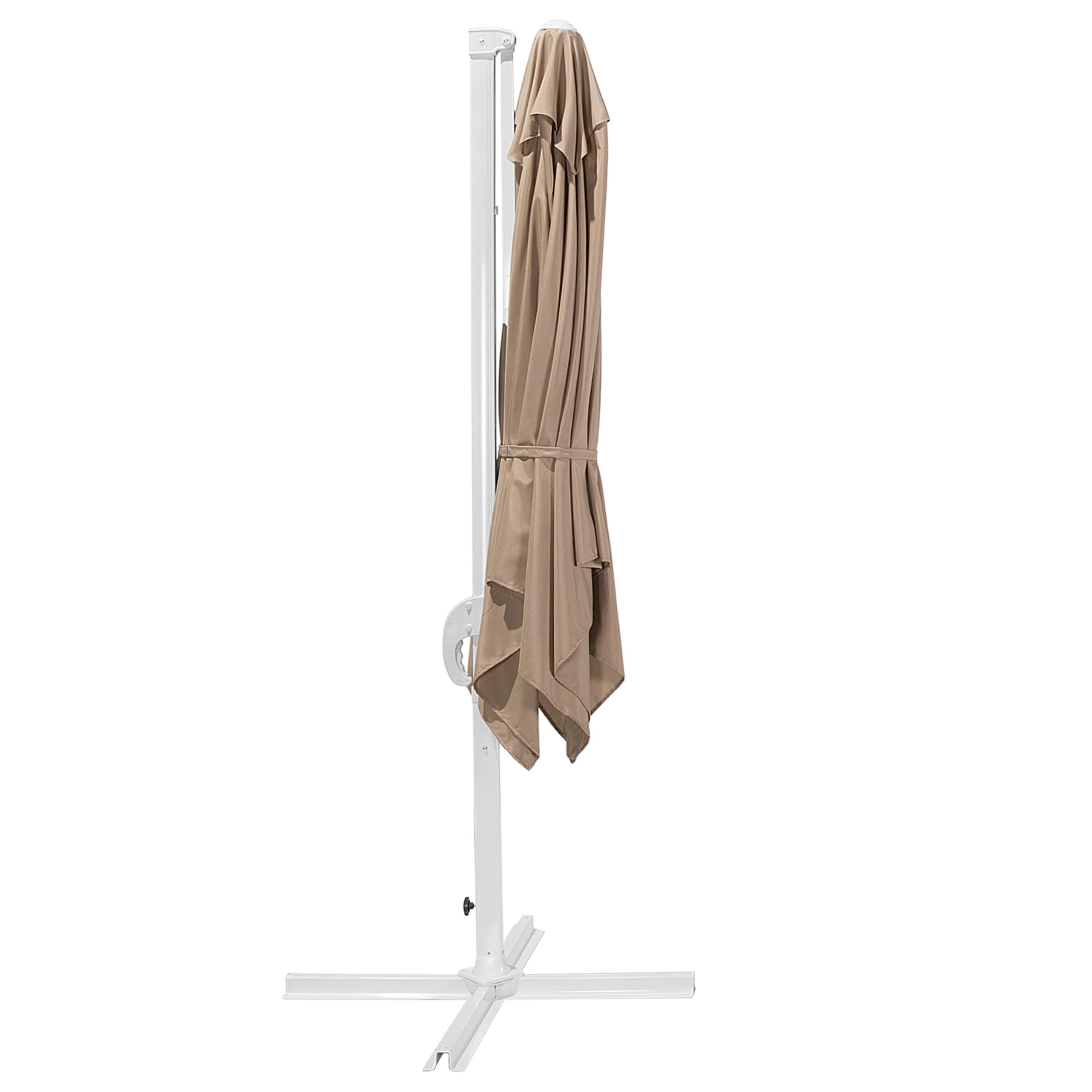 Beliani Ombrellone da giardino mocca bianco 250 x 250 x 235 cm