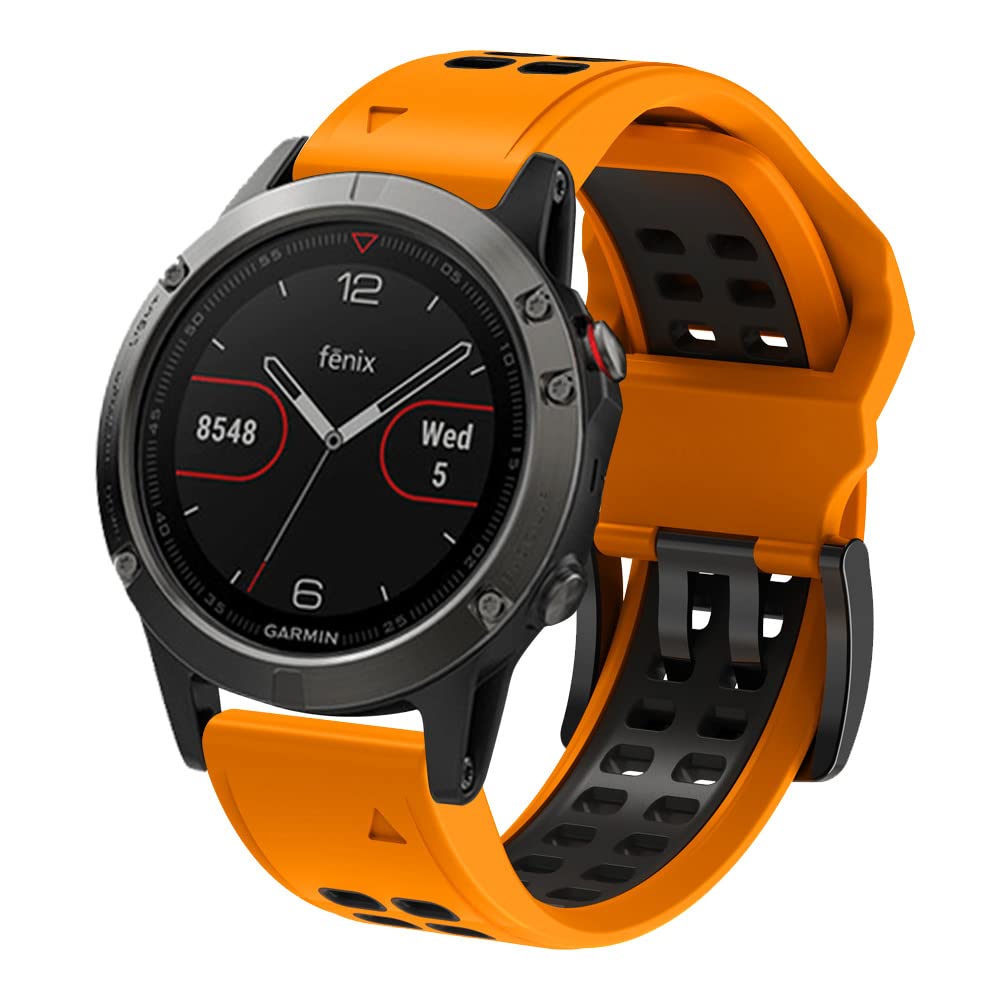 AISPORTS Compatibile con Garmin Instinct 2 Cinturino Silicone,22mm Quick Fit Cinturino per Orologio Traspirante Cinturino di Ricambio per Garmin Fenix 7/6/6 Pro/5/5 Plus/Epix Gen 2/Forerunner 935/945