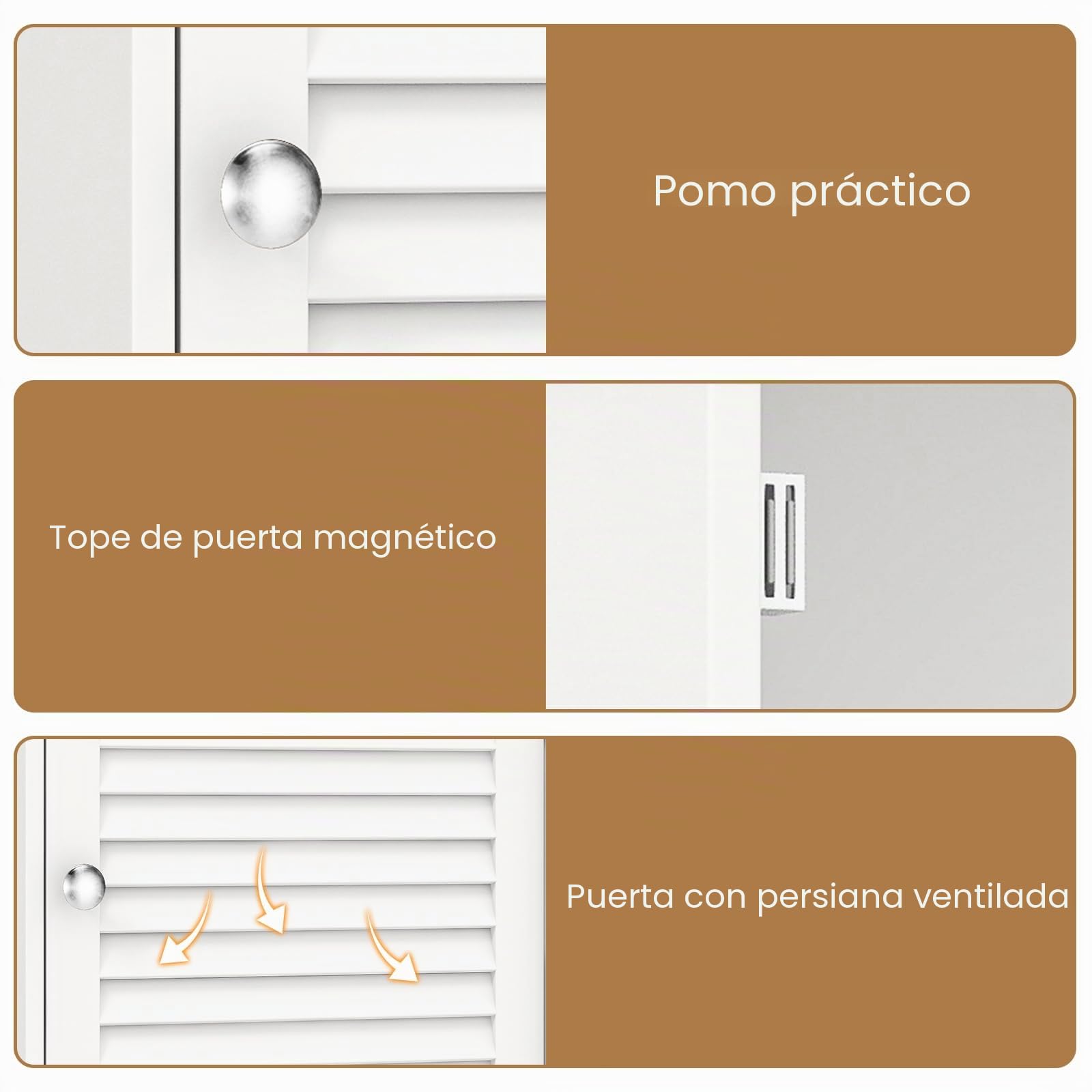 GIANTEX Armario Baño de Pared con una Puerta, 2 Estantes Ajustables y Compartimento Abierto, Armario de Madera de 3 Niveles, Mueble Multiuso para el Baño,Cocina,Entrada (Blanco)