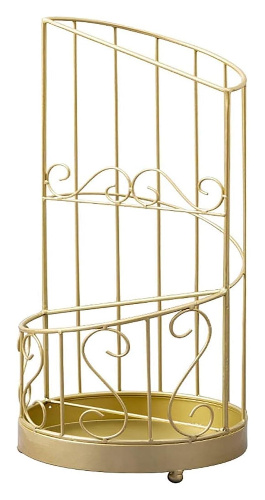 Porte-parapluie en fer forgé Slish avec bac de récupération d'eau pour entrée et couloir