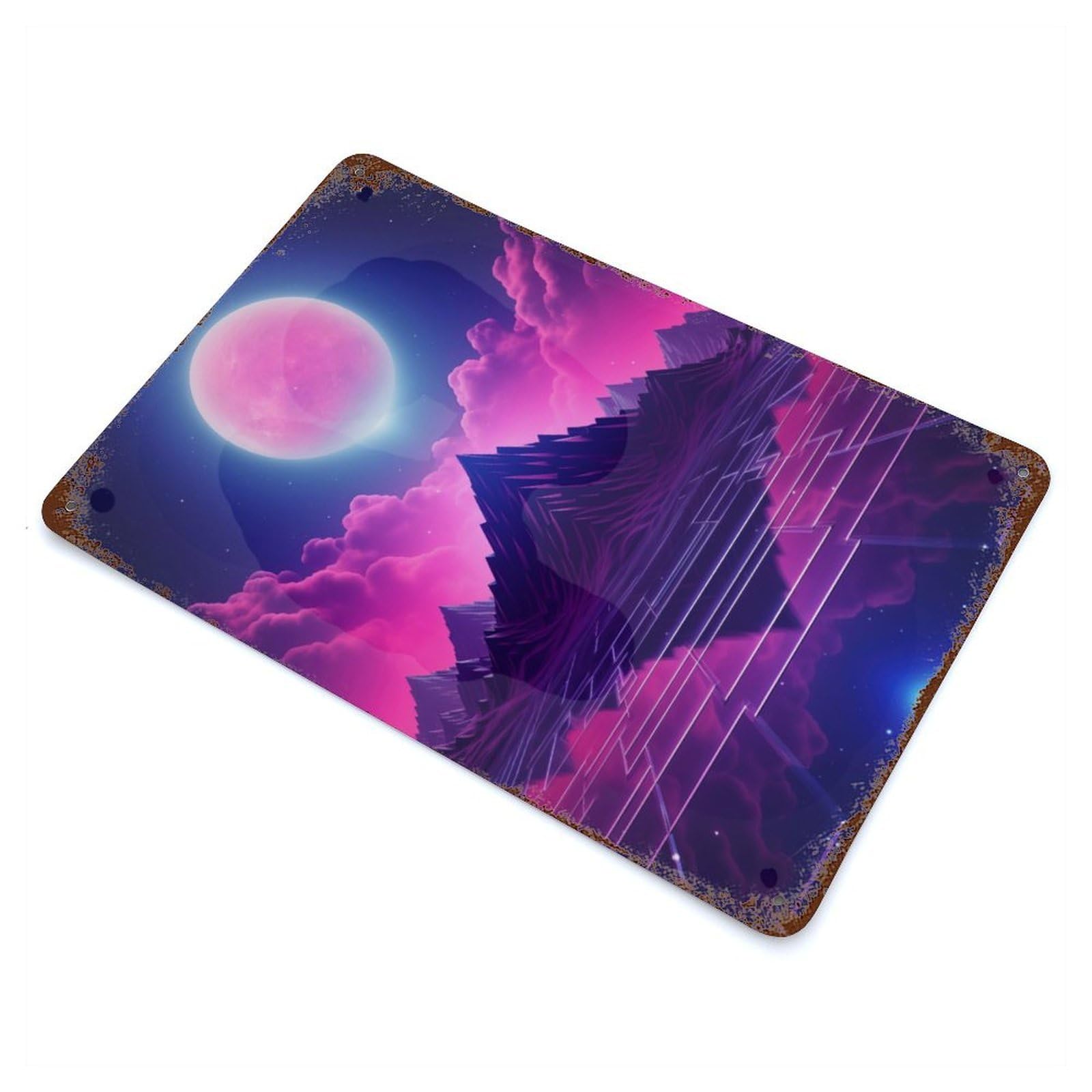 Universe of Retrofuturism Decorative Tin Sign 11.8"x7.9", Ideal for Basement, Hobby Room And Garage Decor