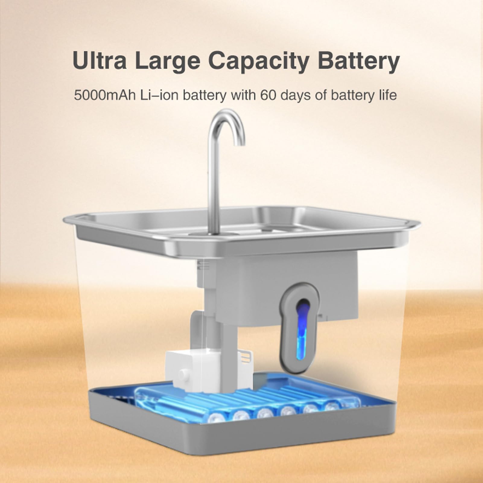Fuente de Agua de Mascotas de Acero Inoxidable Automático 3.5L Tazón Filtrado de Gran Capacidad para Amantes de los Gatos y Perros