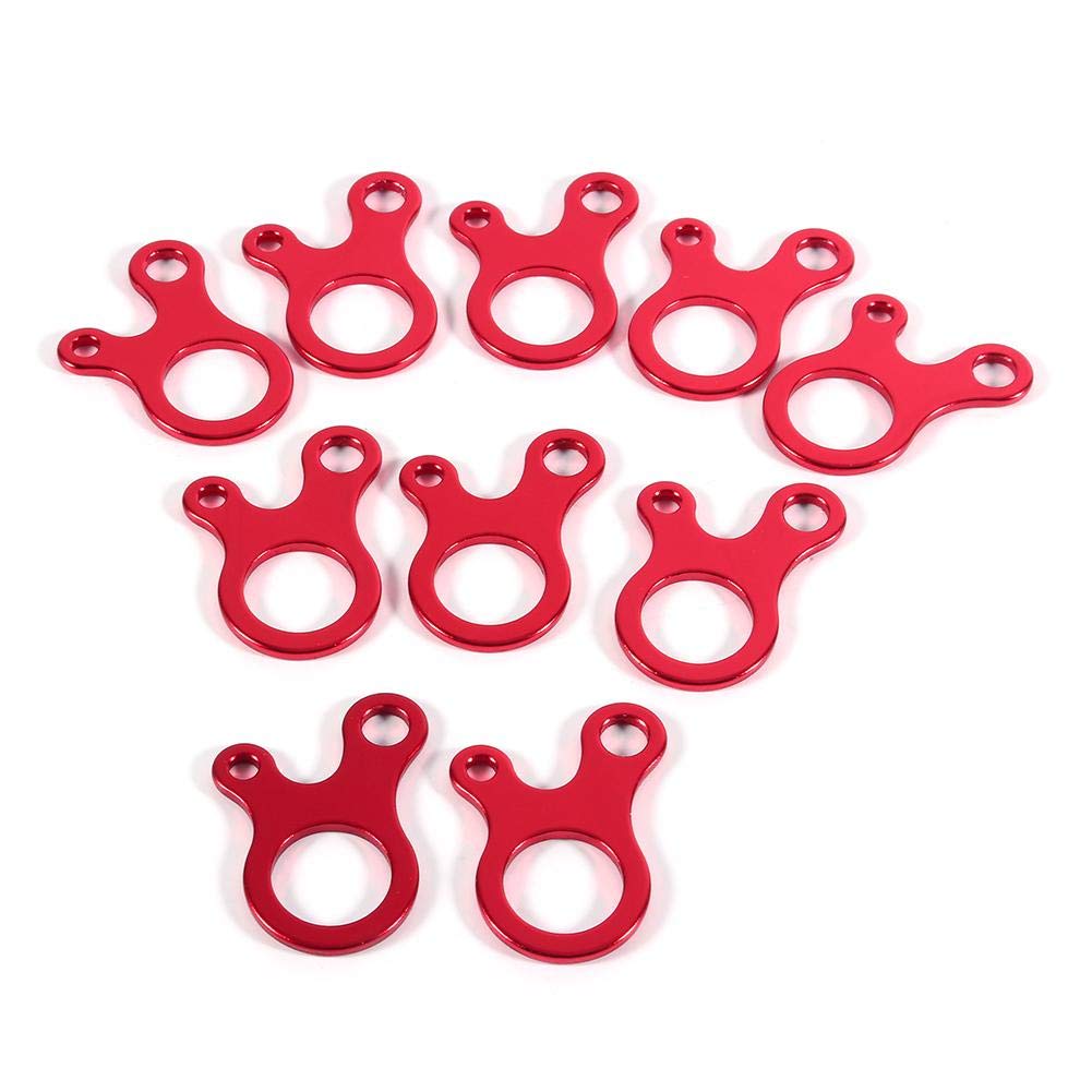 Tbest Guyline Runners Rope Tensioner Guy Line Cord Adjuster,10Pcs Aluminum Camping Awning Cord Rope Tensioner Guy Line Runners Hook Hanger Replacement For Tent Hiking Camping