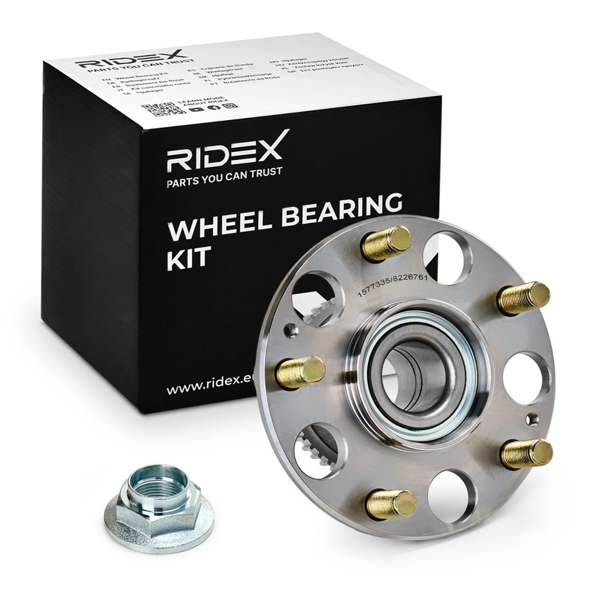 RIDEX 654W0626 Juego de cojinete de rueda Trasero ambos lados con buje de rueda Compatible con HONDA CIVIC VIII Hatchback FN, FK