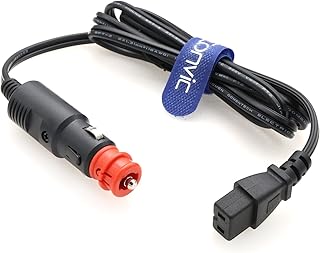 Eonvic 12V/24V Car Fridge Power Supply Cable Cigarette Lighter Plug Car Extension Cable for Cool Box Dometic, Alpicool, Waeco CF, ARB, Setpower, ICECO, Mobicool FR40 (S-1.5M)