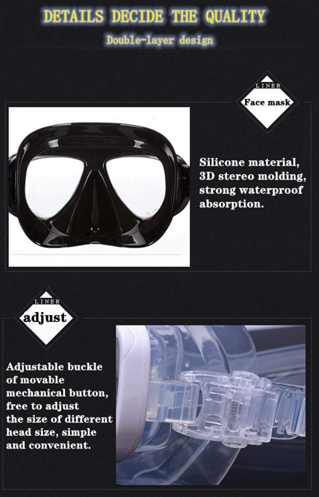 Antibeschlag-Schwimmbrille mit großem Rahmen und Nasenschutz – Schnorchelmasken-Set für kristallklare Sicht und Schutz unter Wasser