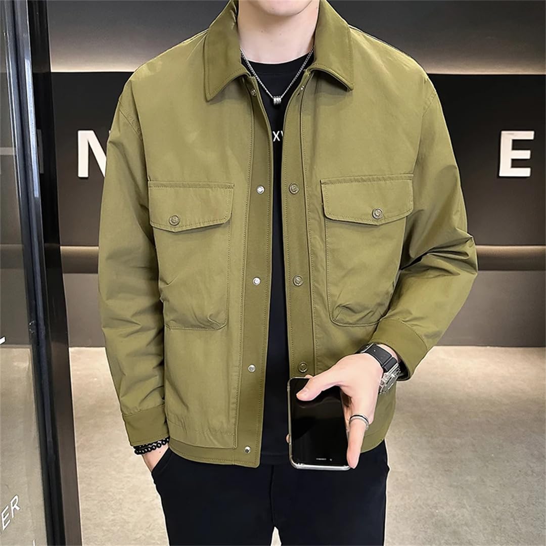 Męskie kurtki cargo z długim rękawem odzież wierzchnia biznesowa wiatrówka płaszcze Streetwear Spliced Jacket