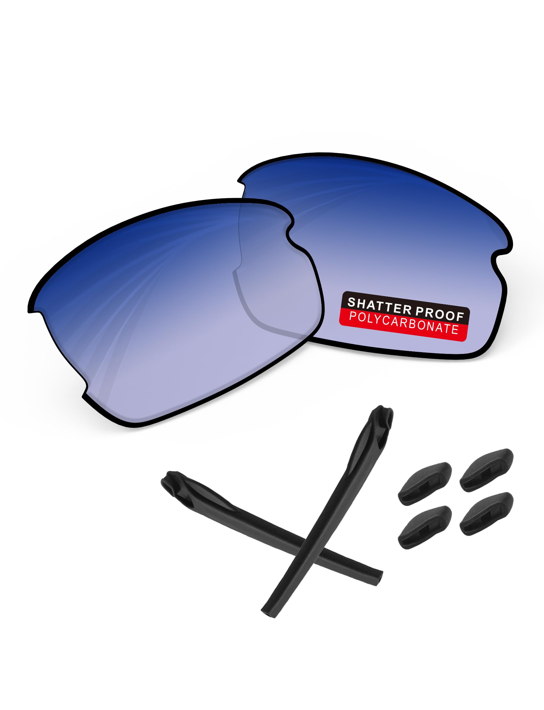 PRO+ Polycarbonate Replacement Lenses &amp; Rubber Kits for Oakley Flak 2.0 Series Sunglass