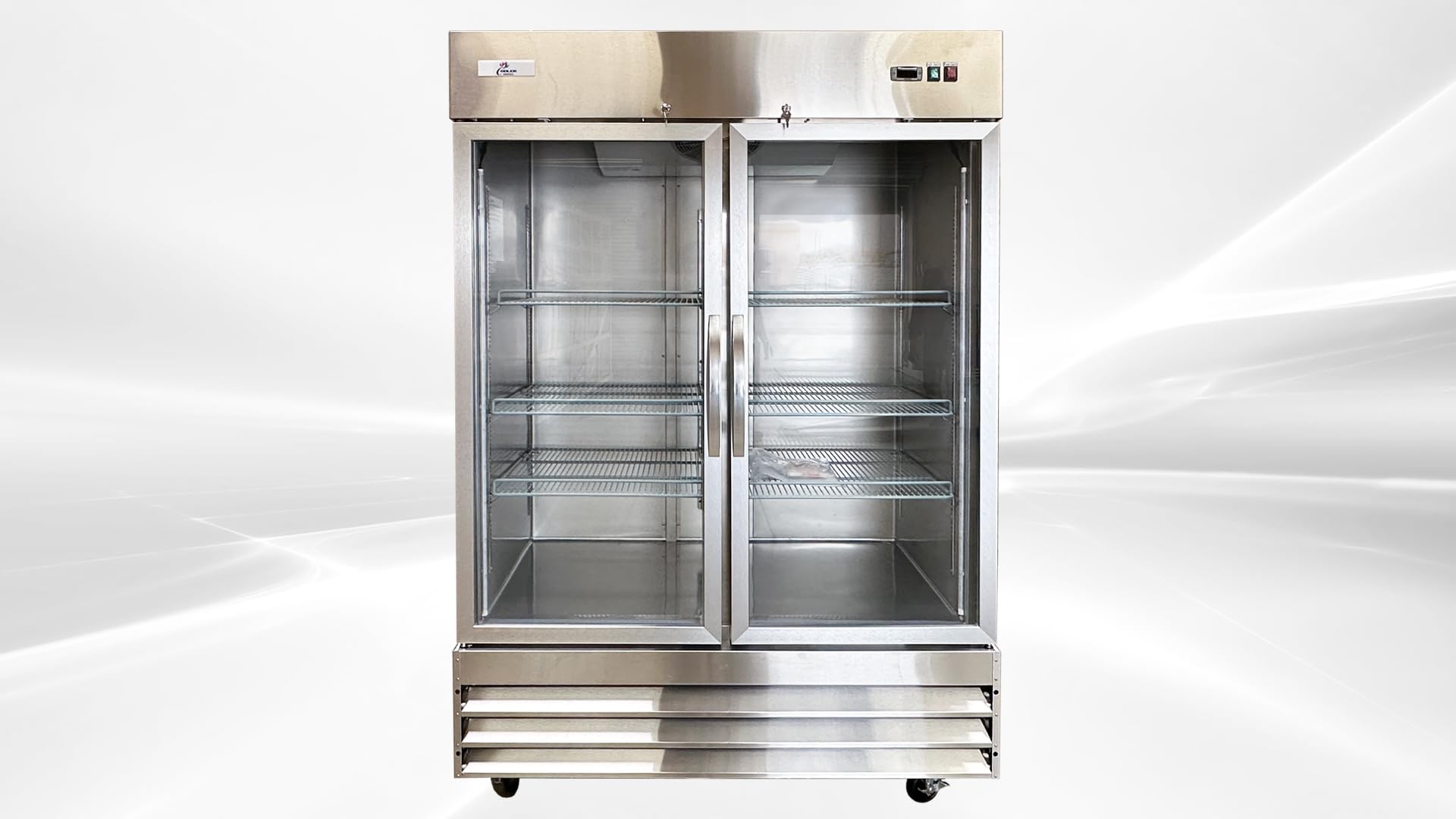 Cooler Depot Commercial Freezer Glass 2 Double Door Stainless Steel Exterior, Upright Reach In Nsf 54" Width 6 Shelves, Display Merchandiser 47 Cuft -8°F To 0°F Cfg-2ffgss on Fridge.com - View 2