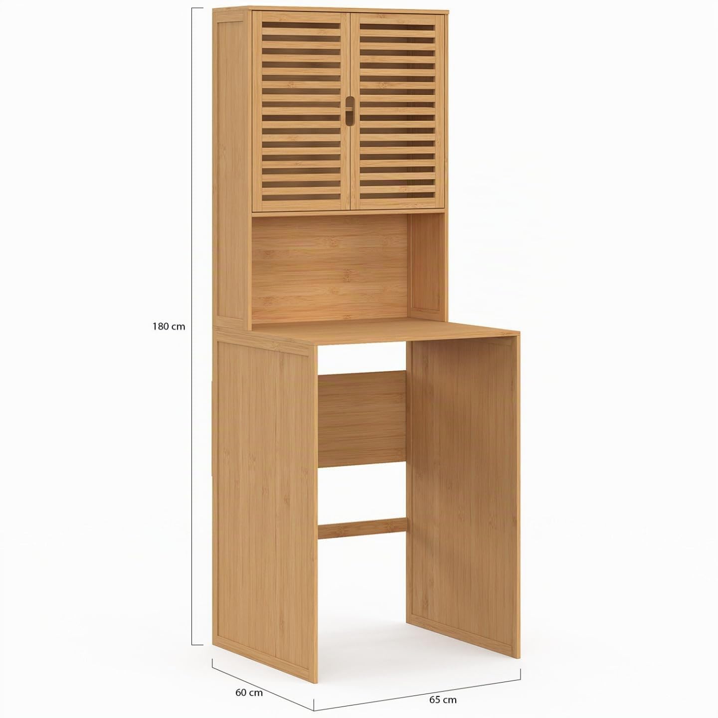 IDMarket BEA - Mueble para lavadora de bambú con armario