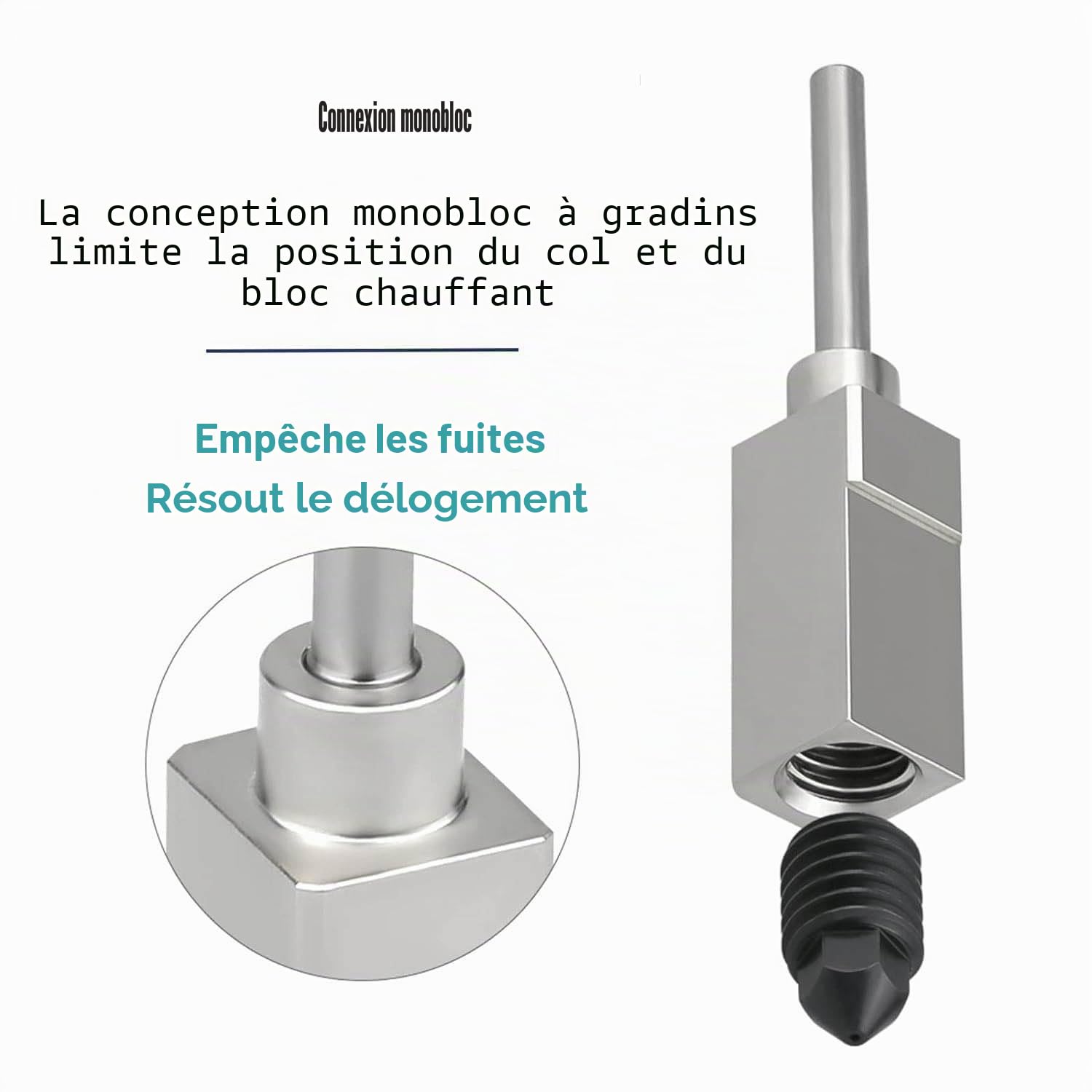 Hotend Bambu Lab P1S 0.4 - Ensemble avec chauffage en céramique Buse en acier dur détachable de 0,4 mm Hotend compatible avec la série d'imprimante 3D Bambu Lab P1