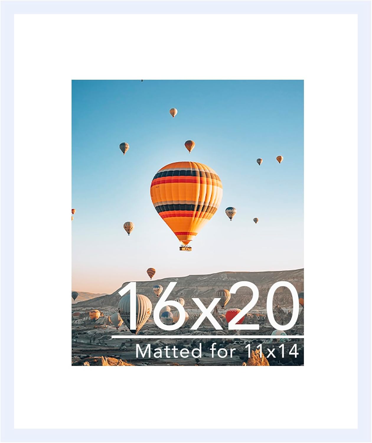 16x20 Picture Frame with 11x14 Mat, Display Photo 11x14 with Mat or 16 x 20 Without Mat, Wall Hanging Large 16 by 20 Poster Frame with Plexiglass, White White 16x20 inch