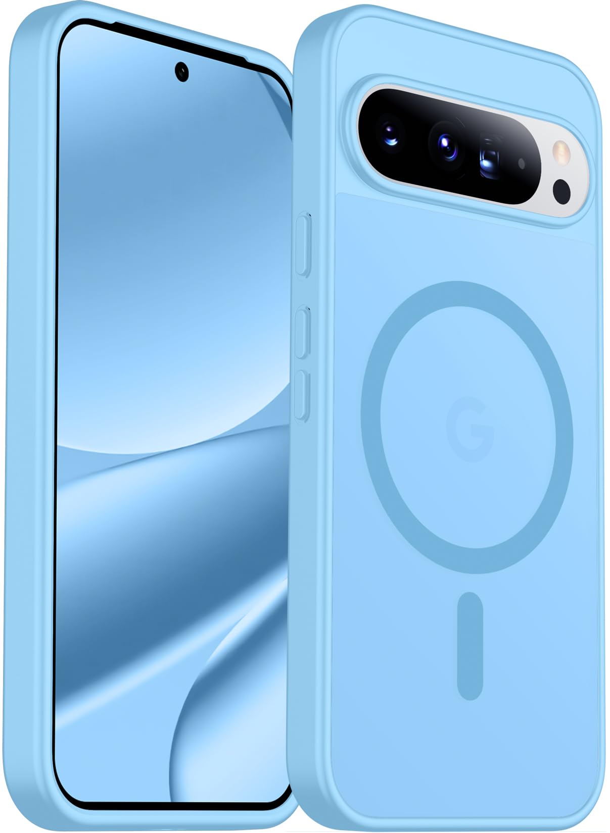 Photo 1 of SPIDERCASE Magnetic for Google Pixel 10/Pixel 10 Pro Case, Military Grade Drop Protection Slim Translucent Matte Shockproof Anti-Fingerprint Phone Case for Pixel 10/10 Pro, Light Blue