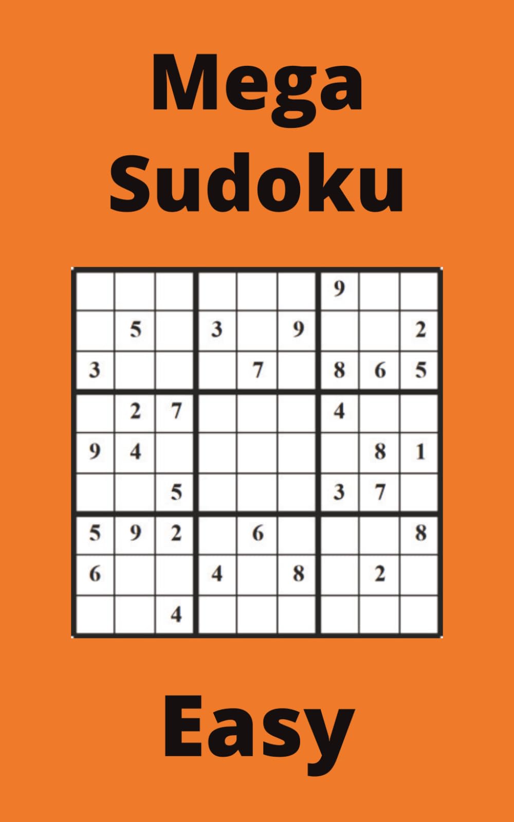 Orange Mega Sudoku Book, 9x9 Puzzles, 50 Pages, 5x8, Easy