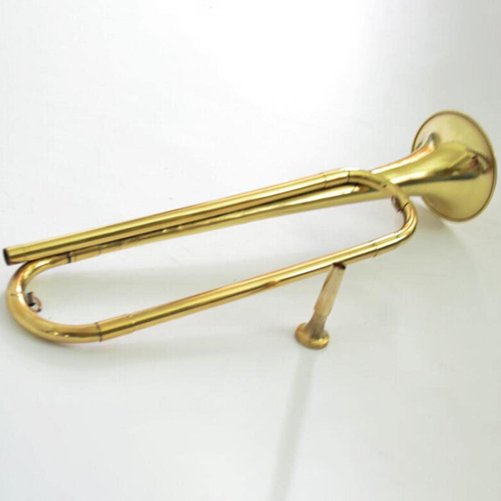 Tromba portatile in ottone stile antico BB Bugle con guanti che suona di cavalleria 47 cm per principianti professionisti Bambini Facile da