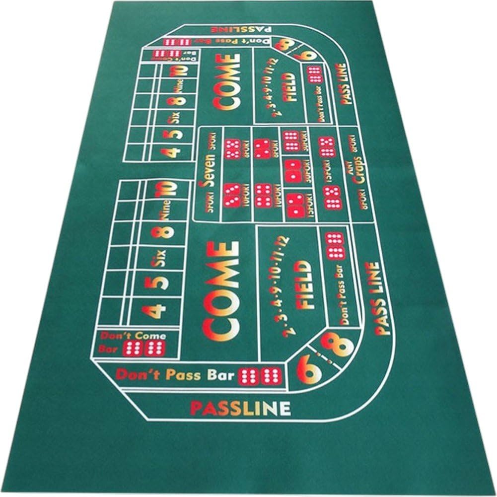 Sslvya Casino Poker Mat Table Cloth Texas Roulette Blackjack Baccarat Layout Large Poker Table Top Cover for Home Poker Game Night