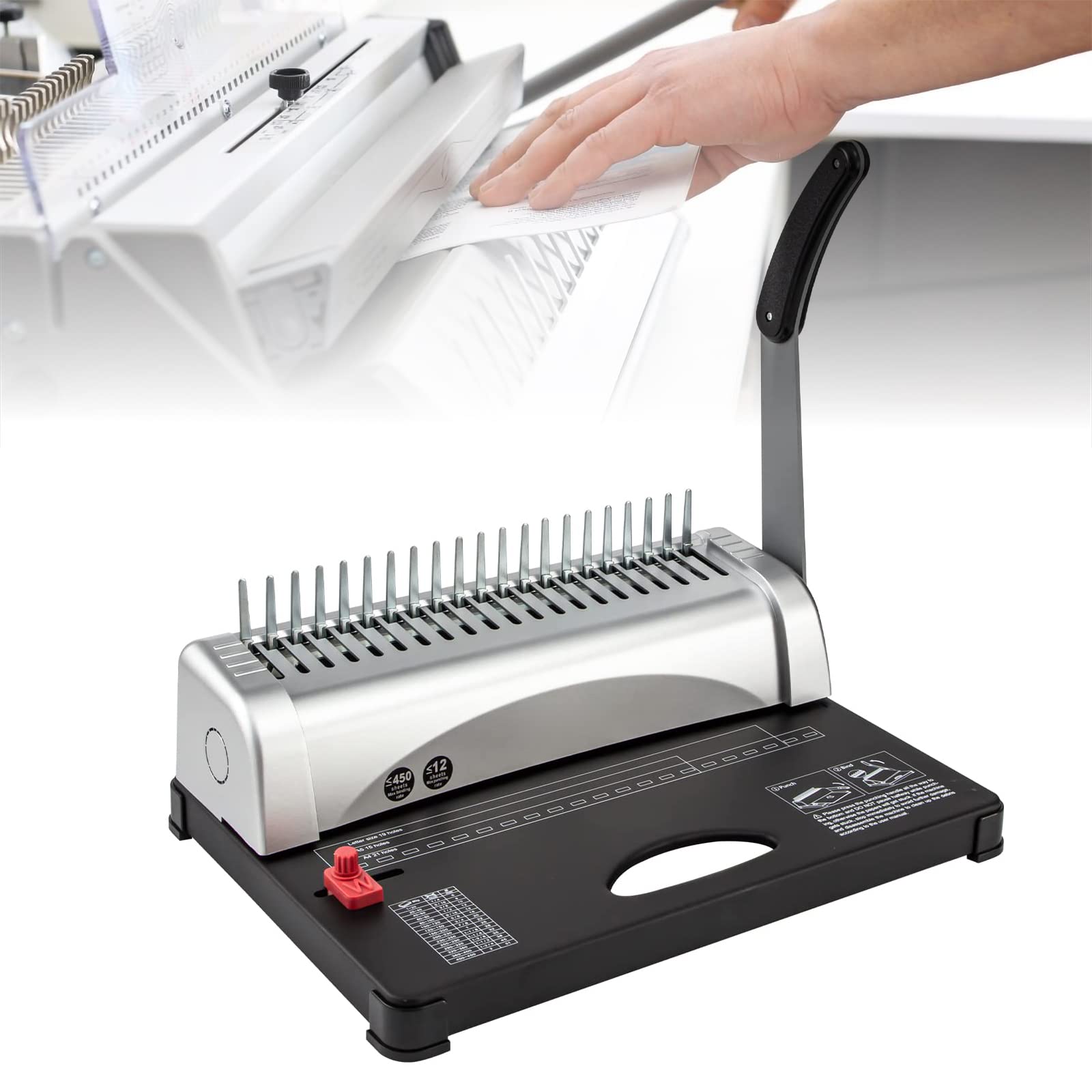Buy Zgsalvation 21 Hole Bid Binding Machine, A4 Comb Type Rubber Ring