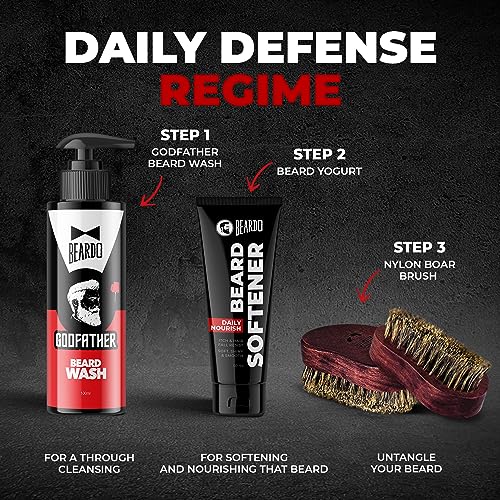 Image of Beard Softener 50g with GodFather Beard Wash 100ml | Beard Conditioner Cream, Beard Shampoo for Men, Soft Smooth Beard Care, Men Grooming Combo (Pack of 2)