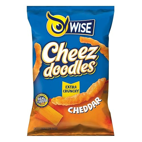 Wise Snacks Cheez Doodles, extra crujiente, queso Cheddar, 1.375 onzas (36 unidades), sin gluten