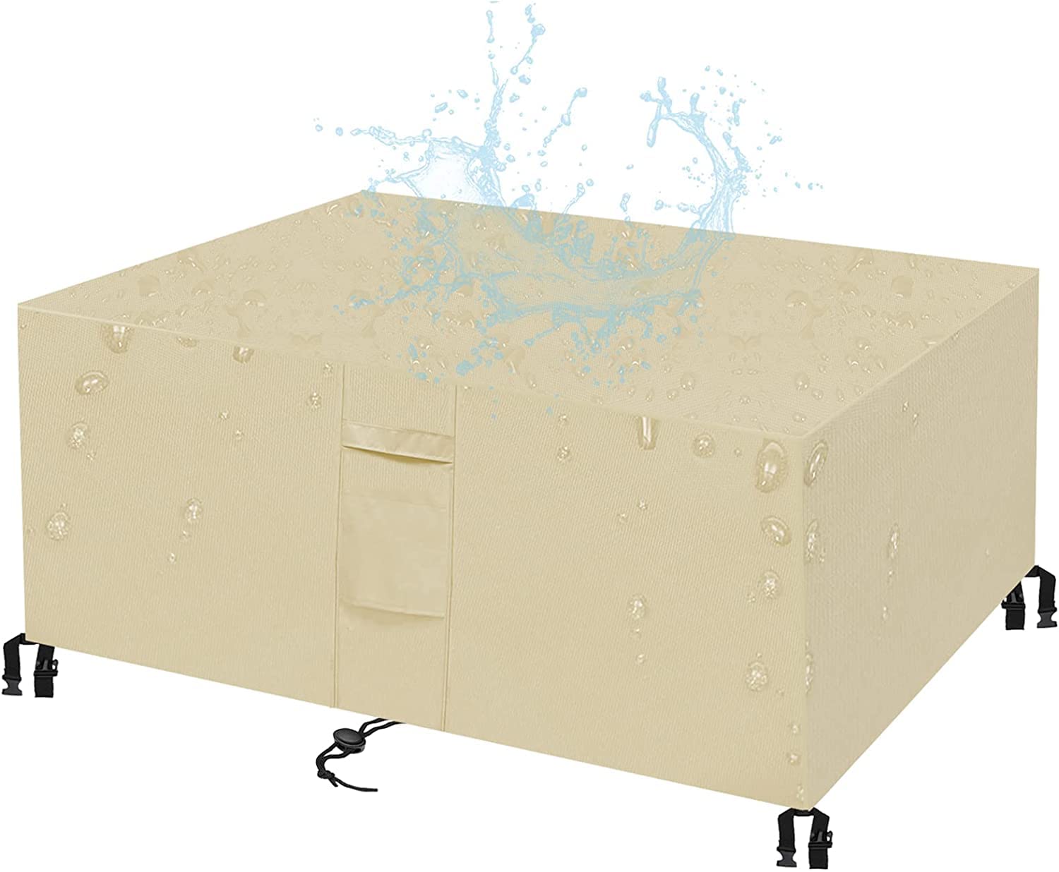 Salon de Jardin Housse, 420D Haute Performance Bâche Salon de Jardin Protection Mobilier,Imperméable Résistance au Vent,Respirante,Antipoussière et Résistante aux UV