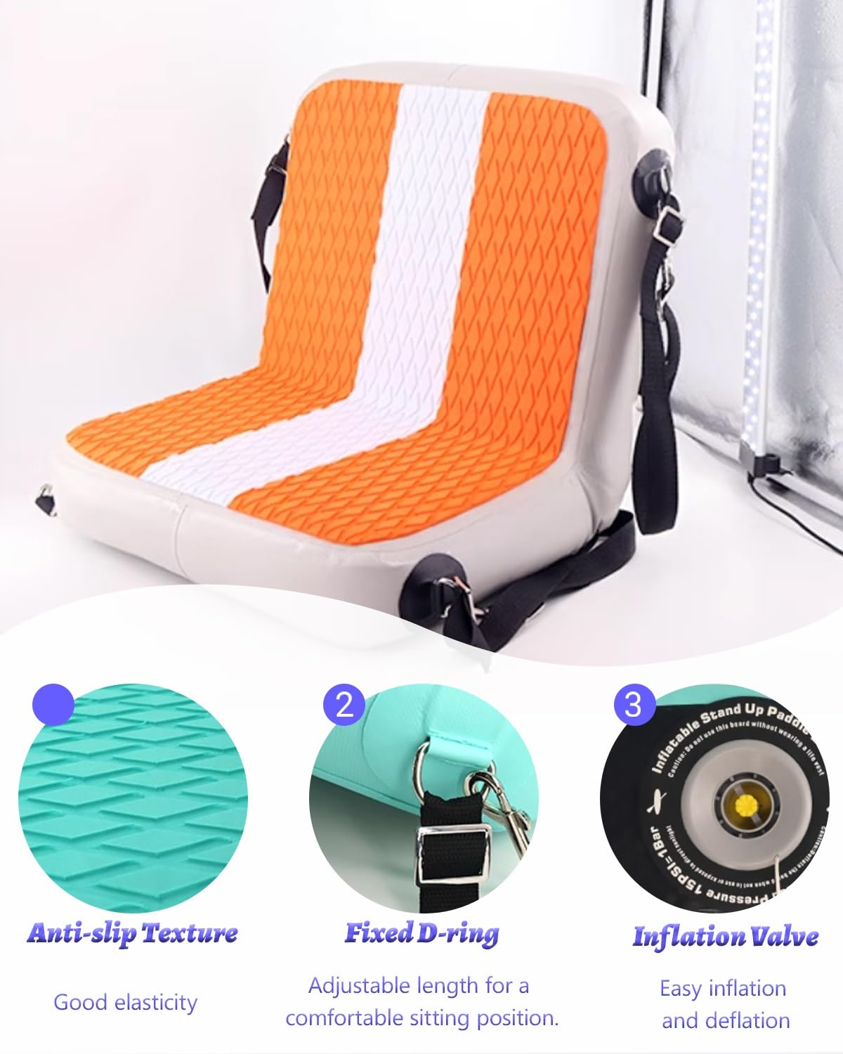 Sup Sitz Extra Breiter Aufblasbarer Paddleboard-Sitz für Erwachsene und Kinder, Universal-SUP-Kajak-Ersatzsitze, Abnehmbar, Ruderboot-Zubehör(Style-C)