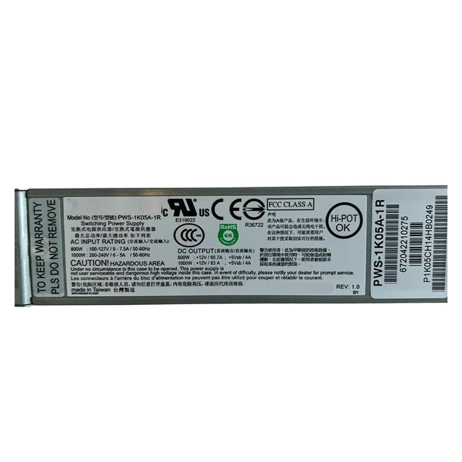 TSCFHGQI Power Supply 1000W PWS-1K05A-1R 1000W