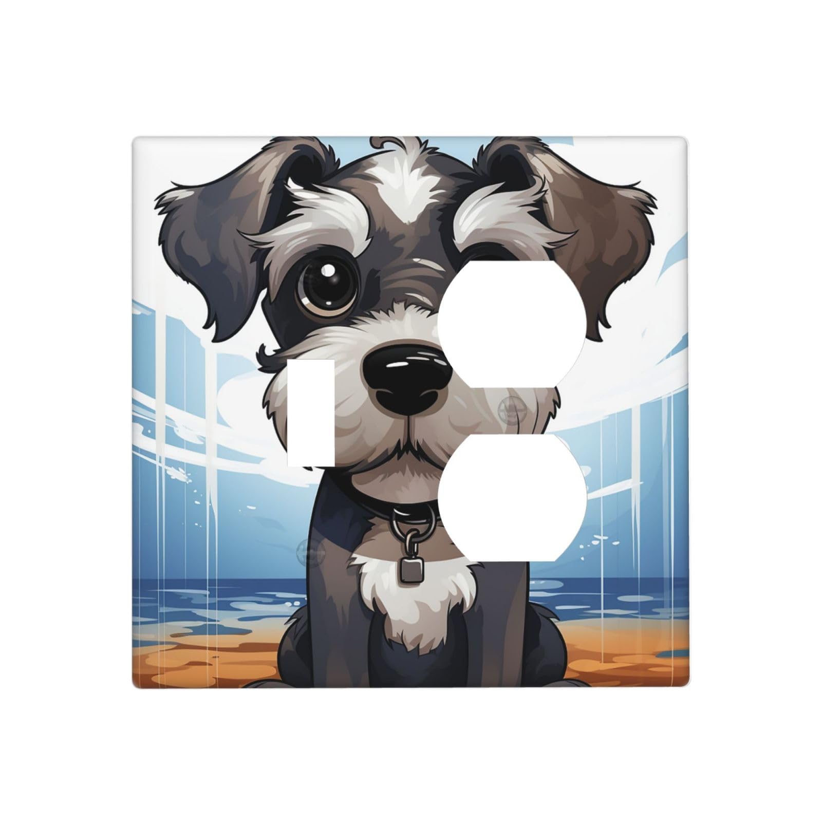 Kloph Style I Decorator Wall Plate 2 Gang Light Switch Covers Adorable Schnauzer Wallplate Double Toggle Switch Plate Standard Size Electrical Outlet Covers Decorative Wall Switch Plate Cover