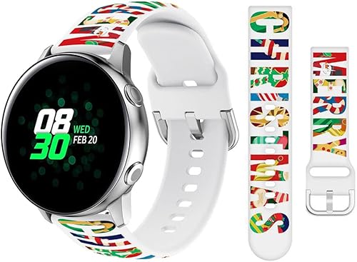 BONICI Correa de reloj inteligente para Samsung Galaxy Watch de 0.866in0.787in, para hombres, mujeres, niños, niñas, Navidad, hombre de nieve,