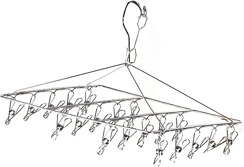 Miniatura 3 de MOTUZP Clothes Drying Hanger Stainless Steel Clip and Drip Hangers Wind Proof Clothes Hanger Rack Clothes Drying Rack for Underwear Socks Hat(No