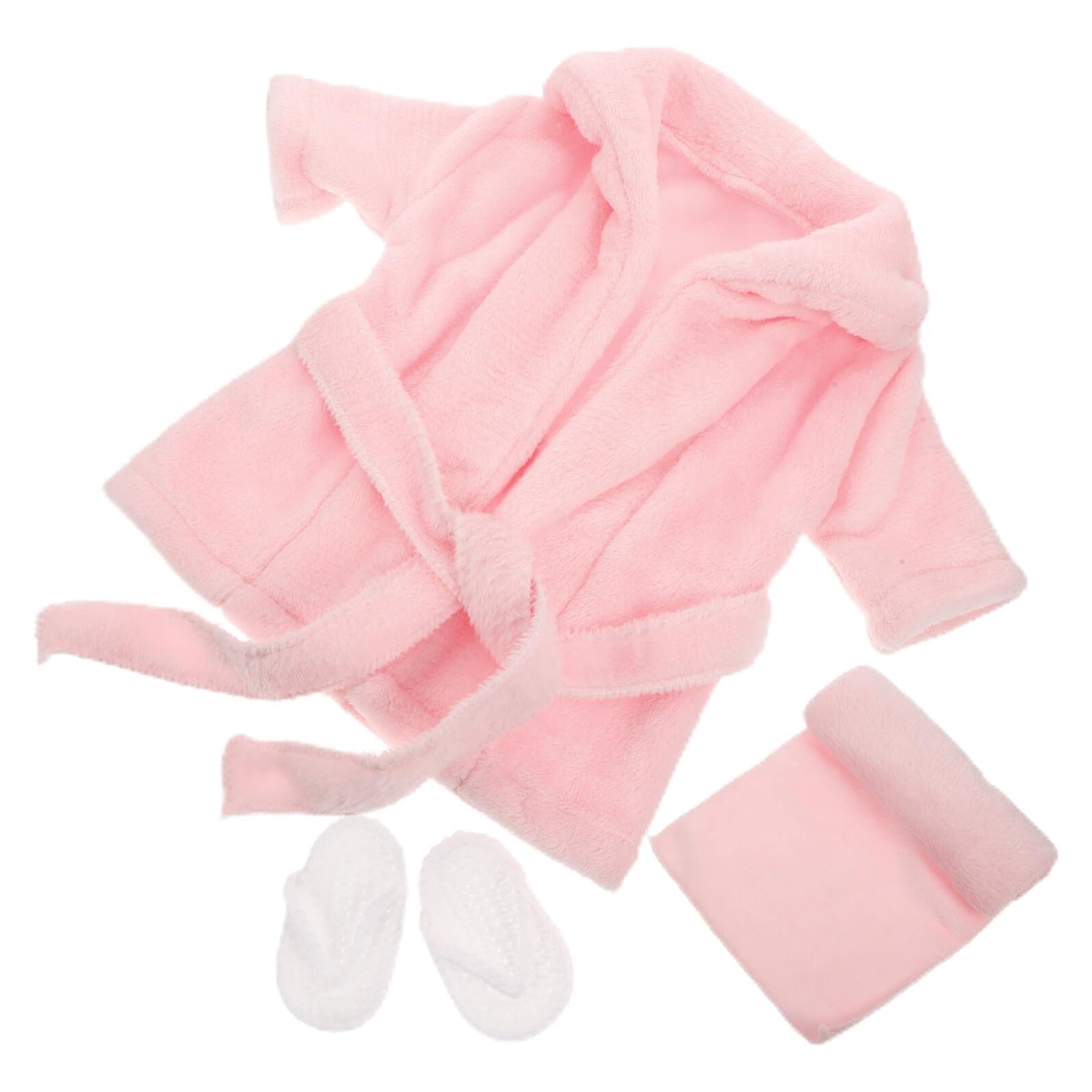 Bata de Fotografía para Recién Nacido, 1 Juego Rosa | Forro Polar Coral Suave, Accesorios Incluidos, para Ñiño Niña y Niños Pequeños, Sesiones y Fiestas