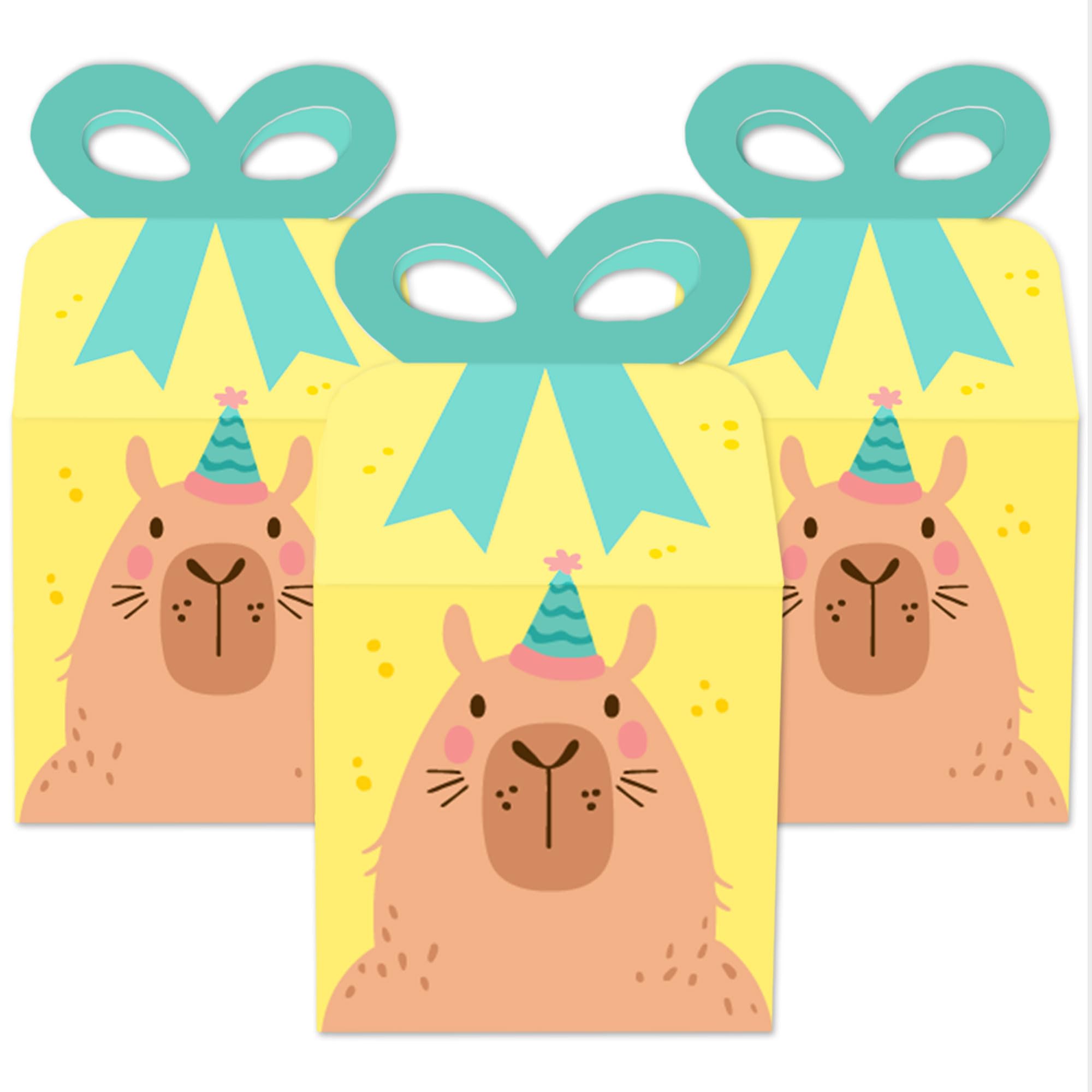 Capybara Theme Birthday Gift Bag Set - Large 12 Inch Bag With Card & Tissue Paper