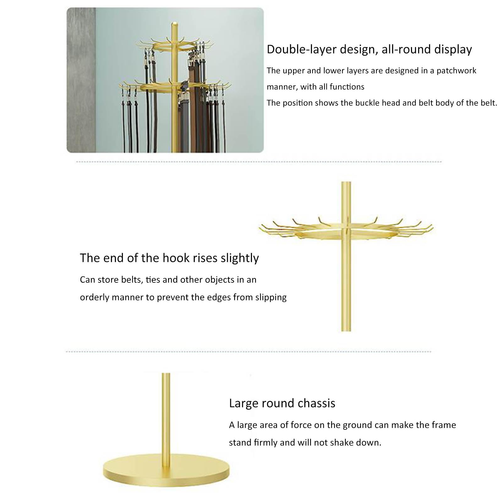 Scaffale portaoggetti Multiuso per Cinture, Sciarpe, Borse, Gioielli e Cravatte - Organizzatore salvaspazio per Negozi, Boutique e Uso Domestico