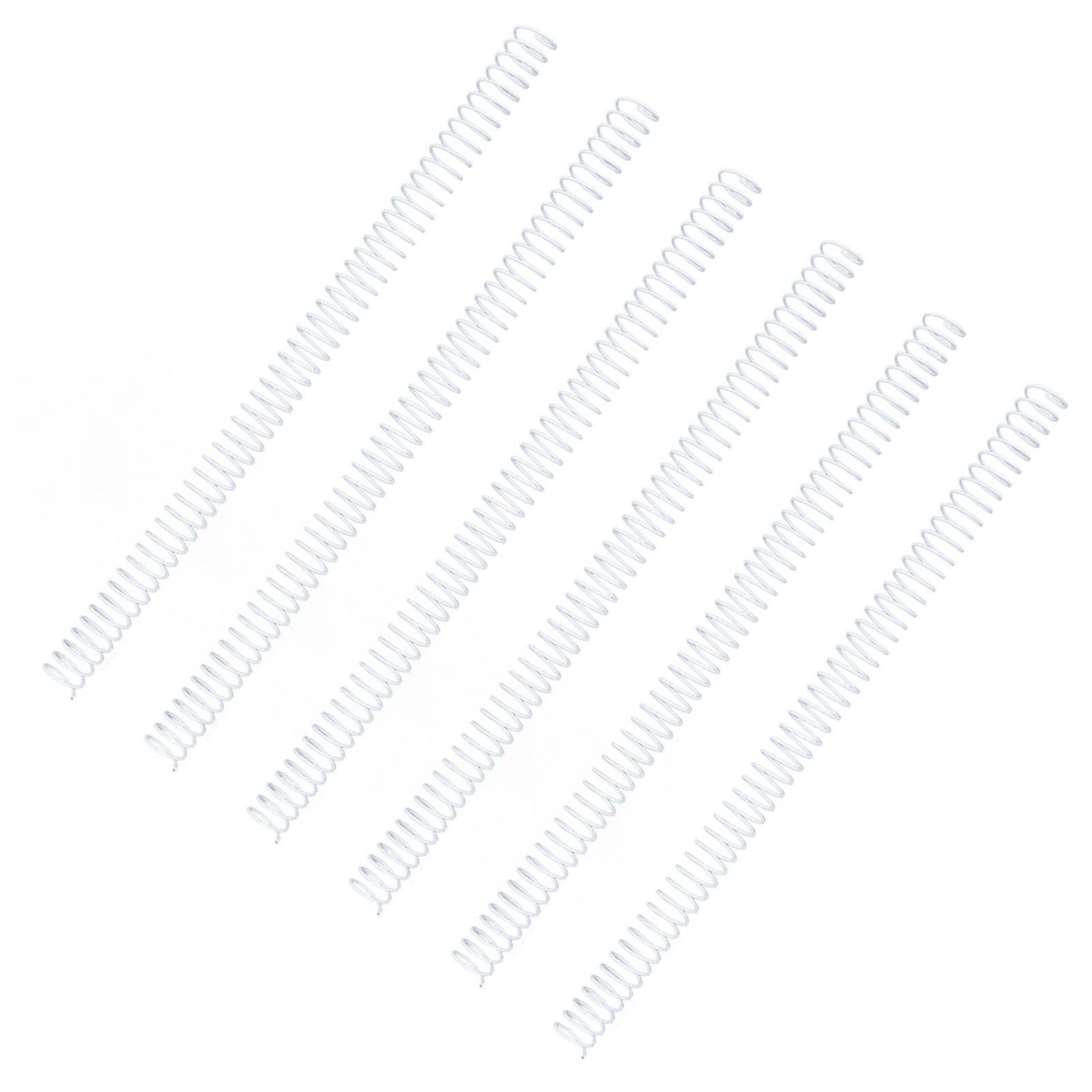 Ausla Spiralbinderücken, Metall-Einzeldraht-Bindespulen, 16 Mm, 48 Schlaufen, 4 1 Teilung, Fasst 140 Blatt für Schulberichte, Präsentationen, Dokumentenbindung (WHITE)